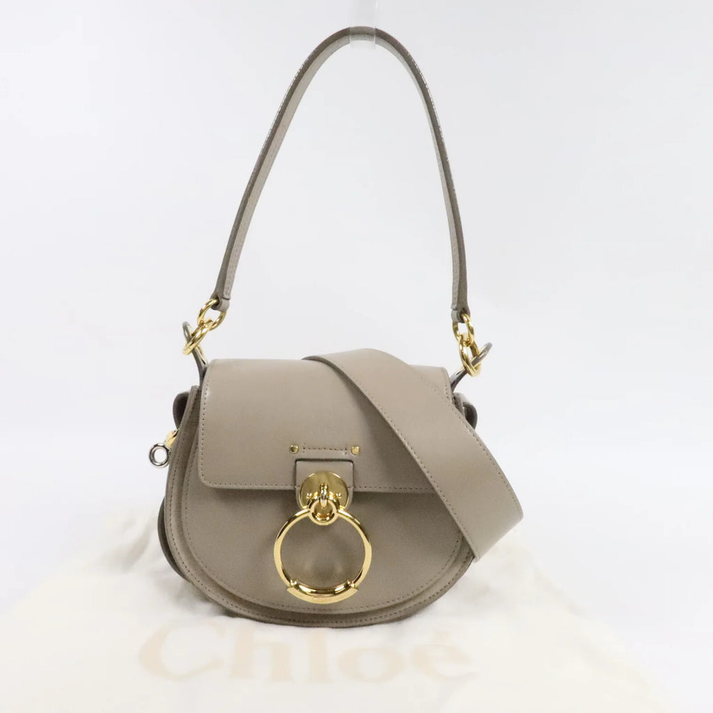 Chloé Medium Tess Shoulder Bag in Gray Leather