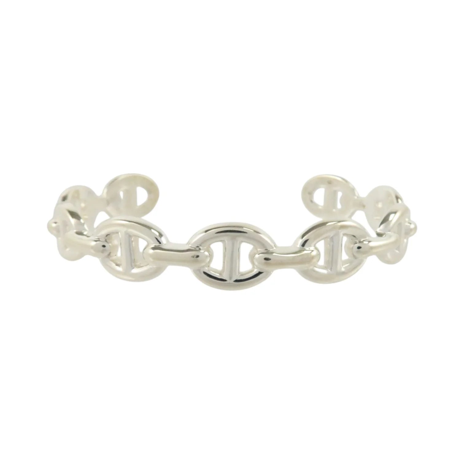 Hermès Chaîne d’Ancre Enchaînée MM Sterling Silver Bracelet ST