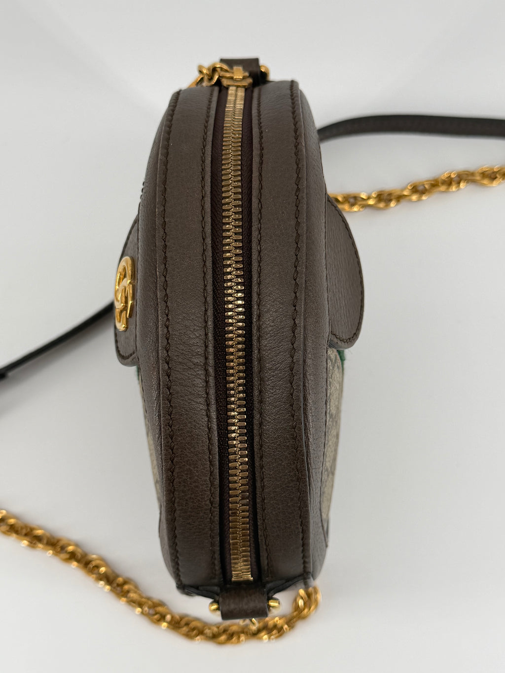 Gucci Ophidia Mini Round GG Supreme Canvas Crossbody Bag
