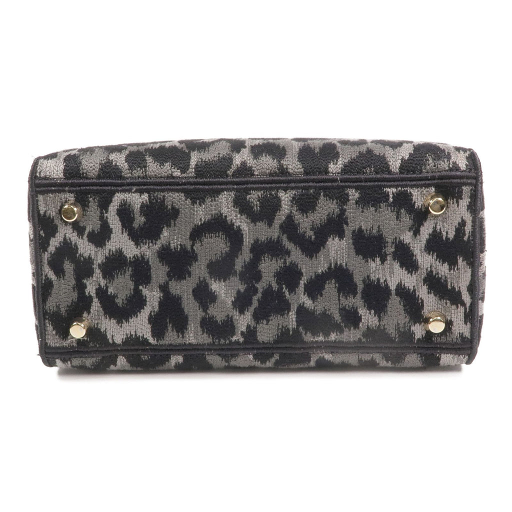 Christian Dior Lady D-Lite Medium Mizza Leopard Embroidered Canvas Bag