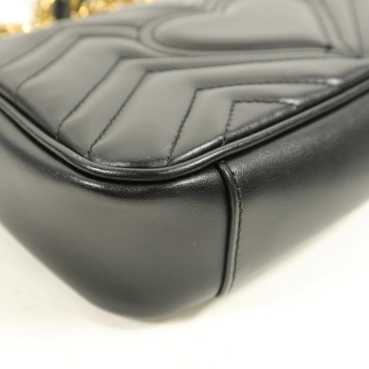 Gucci GG Marmont Small Chain Shoulder Bag Black Calfskin