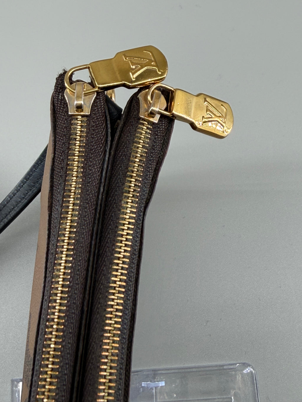 Louis Vuitton Double Zip Pochette Giant Monogram Reverse Canvas Crossbody Bag RFID Full Set w/ Receipt