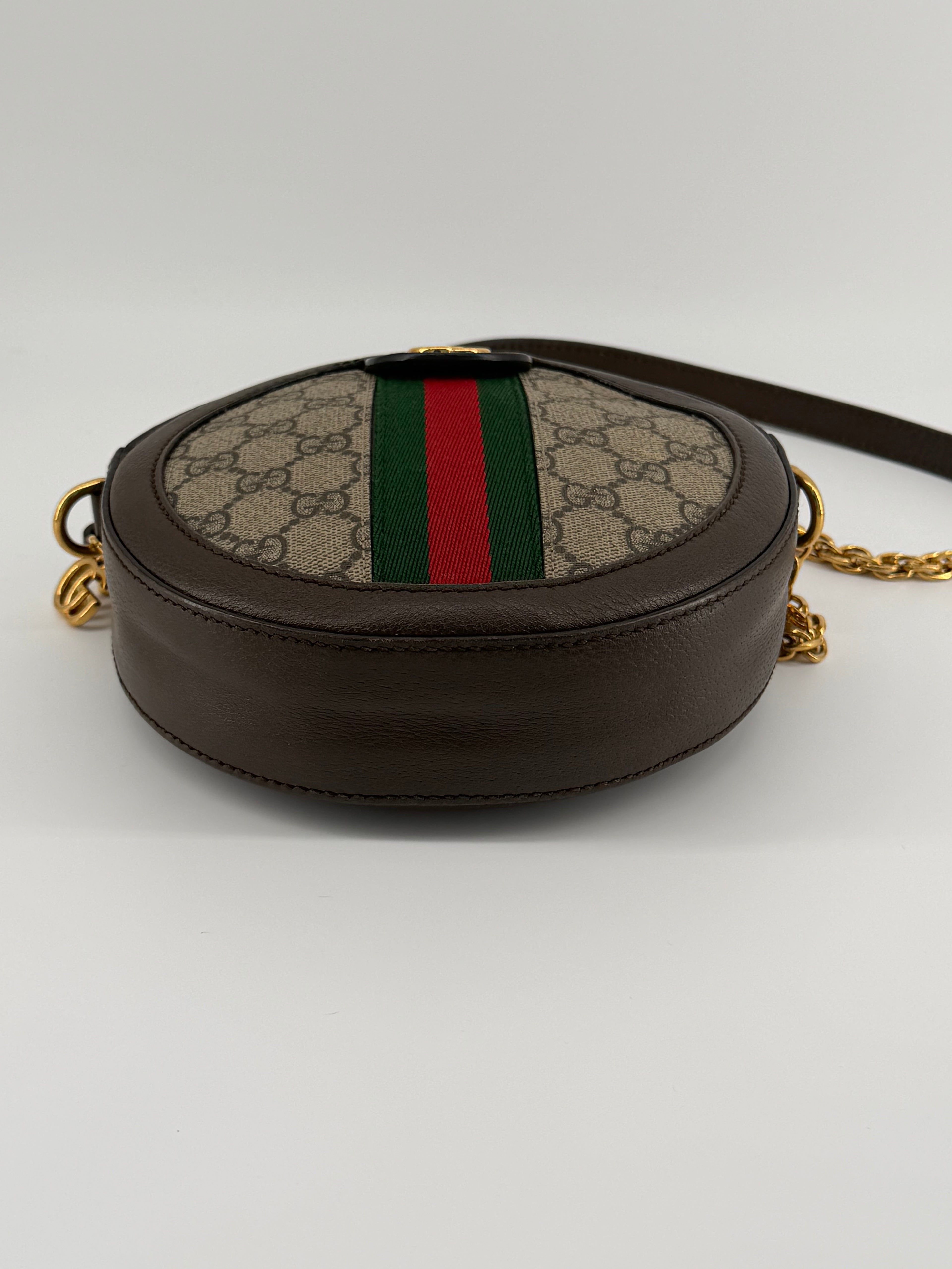 Gucci Ophidia Mini Round GG Supreme Canvas Crossbody Bag