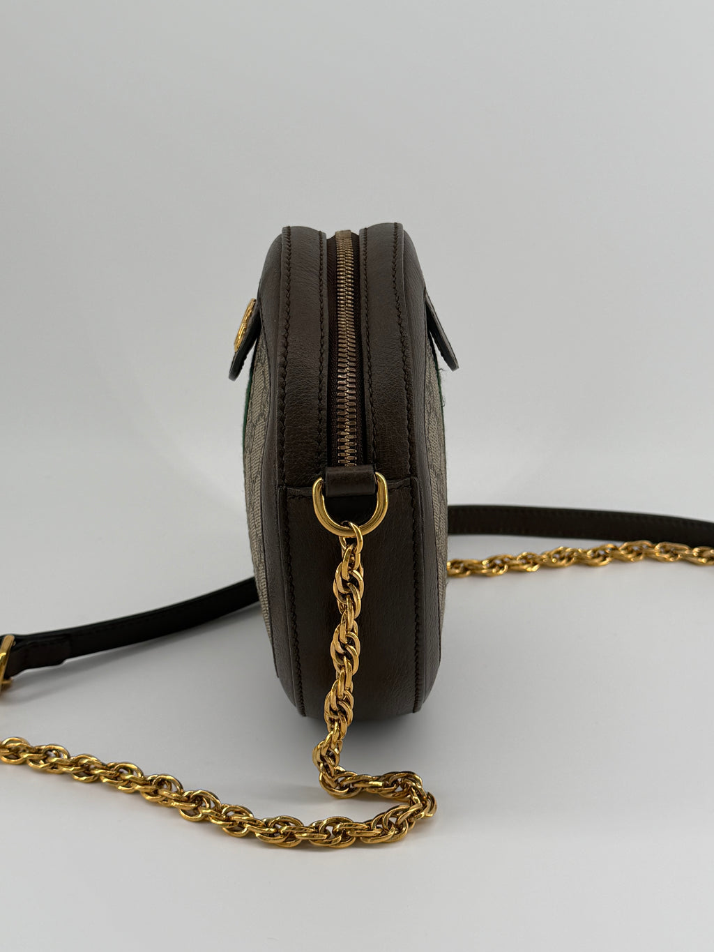 Gucci Ophidia Mini Round GG Supreme Canvas Crossbody Bag
