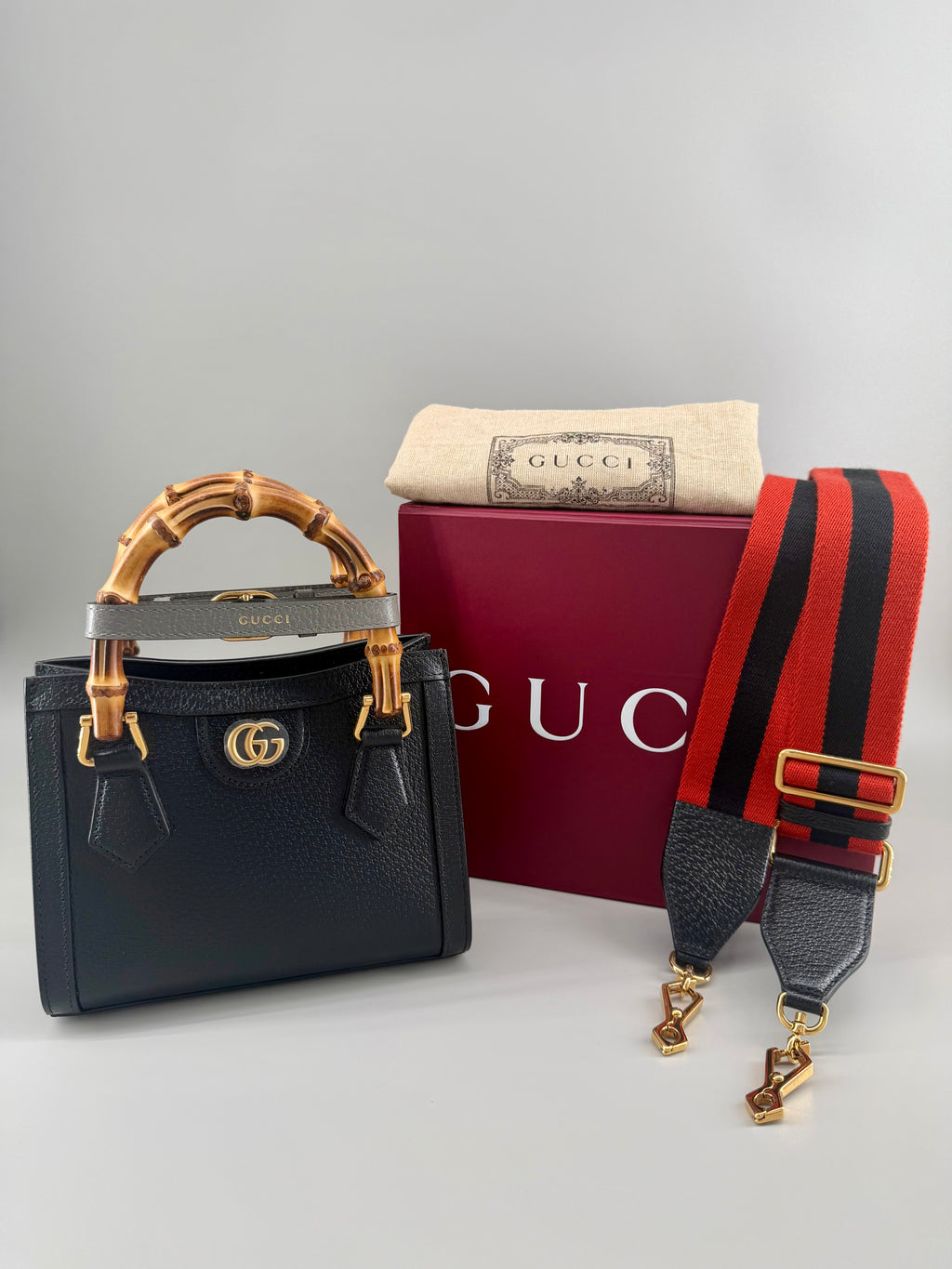 Gucci Diana Small Bamboo Top Handle Bag – Full Set