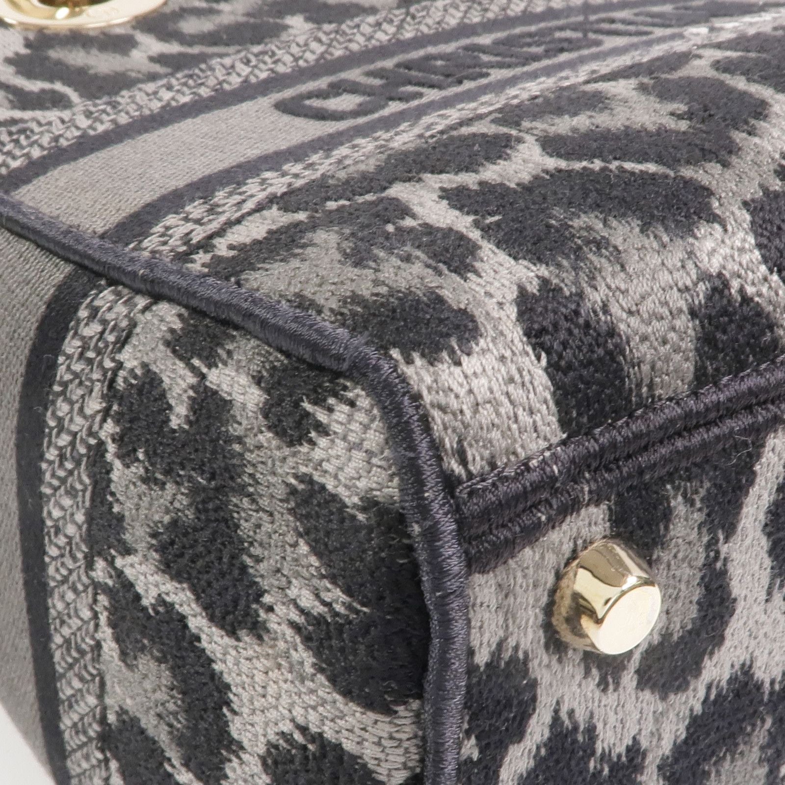 Christian Dior Lady D-Lite Medium Mizza Leopard Embroidered Canvas Bag