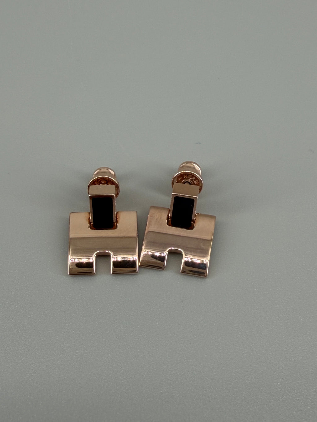Hermès Eileen Earrings Black Enamel Palladium Plated Hardware