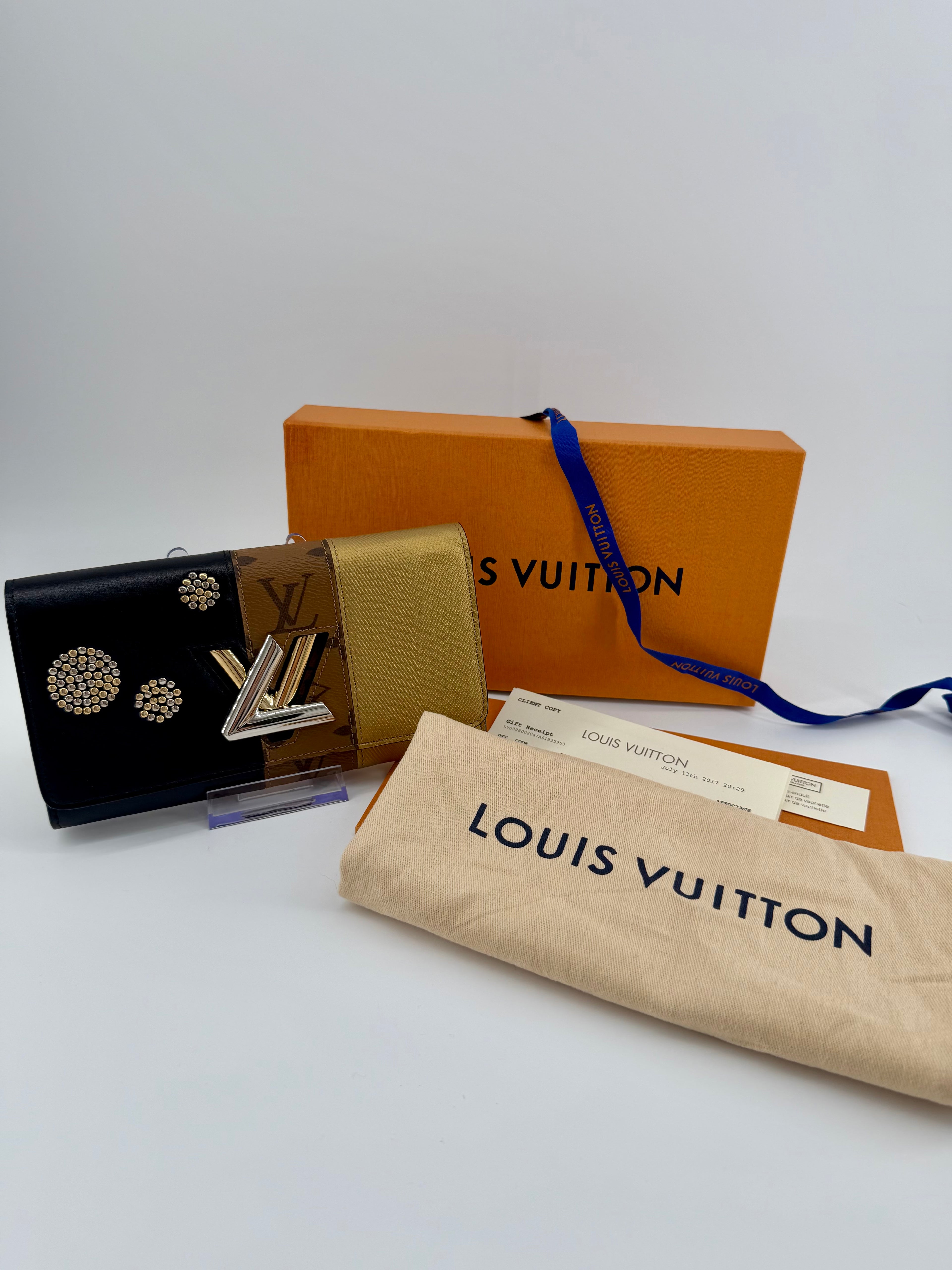 Louis Vuitton Twist Wallet Night Lights Limited Edition Black Gold Monogram Full Set
