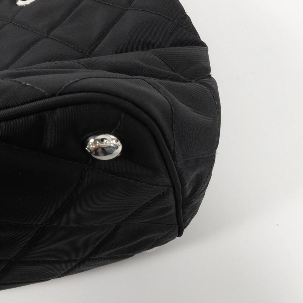 PRADA Quilted Tessuto Tote Bag 2 Way Shoulder Bag Black Nylon