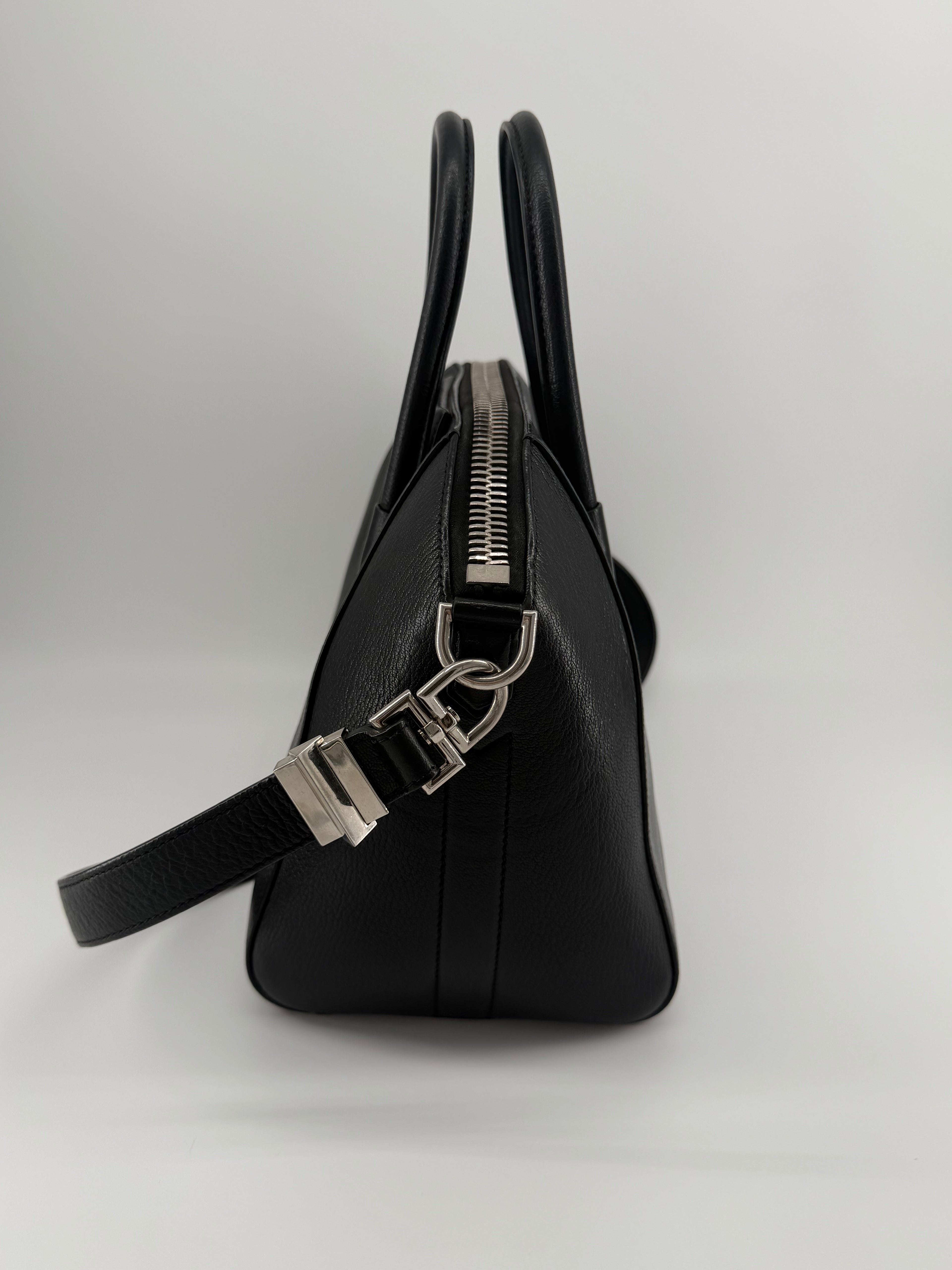 Givenchy Antigona Small Black Grained Leather Satchel Crossbody Bag