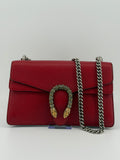 Gucci Dionysus Medium Red Leather Crystal Tiger Head Shoulder Bag