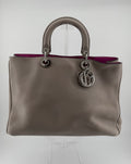 Christian Dior Large Diorissimo Gray Calfskin Tote Bag with Strap & Pouch