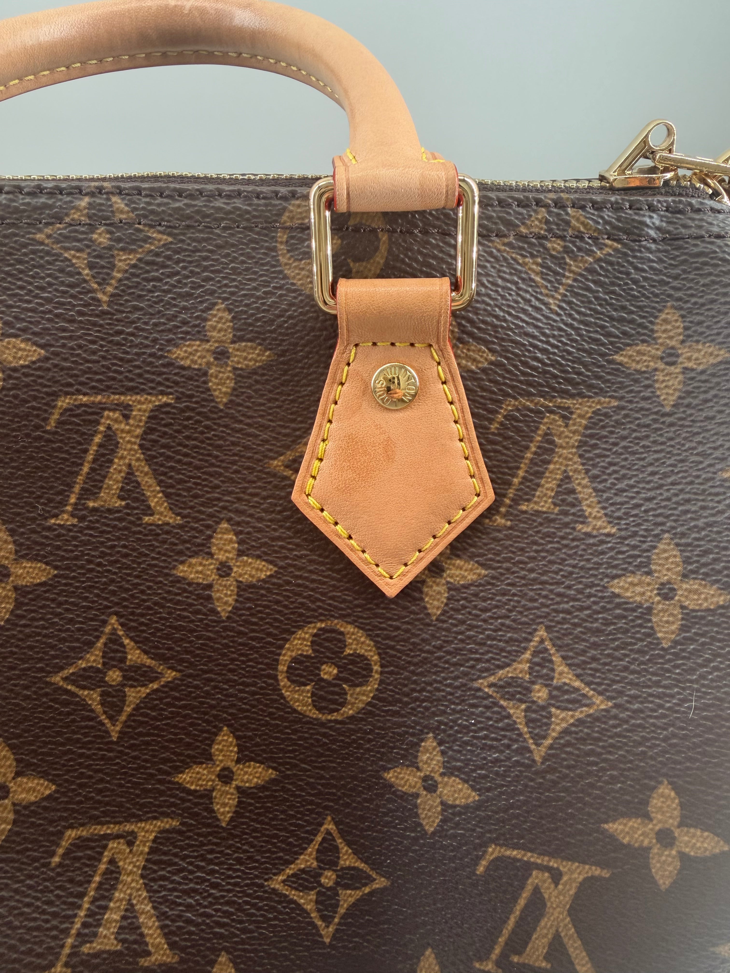 Louis Vuitton Speedy Bandoulière 25 Monogram |Microchip with LV Guitar Strap