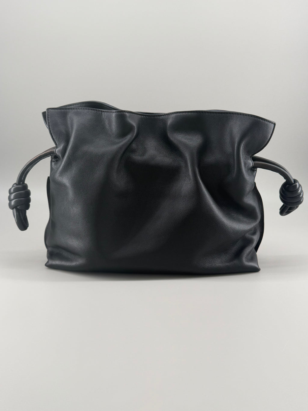 LOEWE Black Leather Flamenco Bag with 2 Way LOEWE Jacquard Strap and Leather