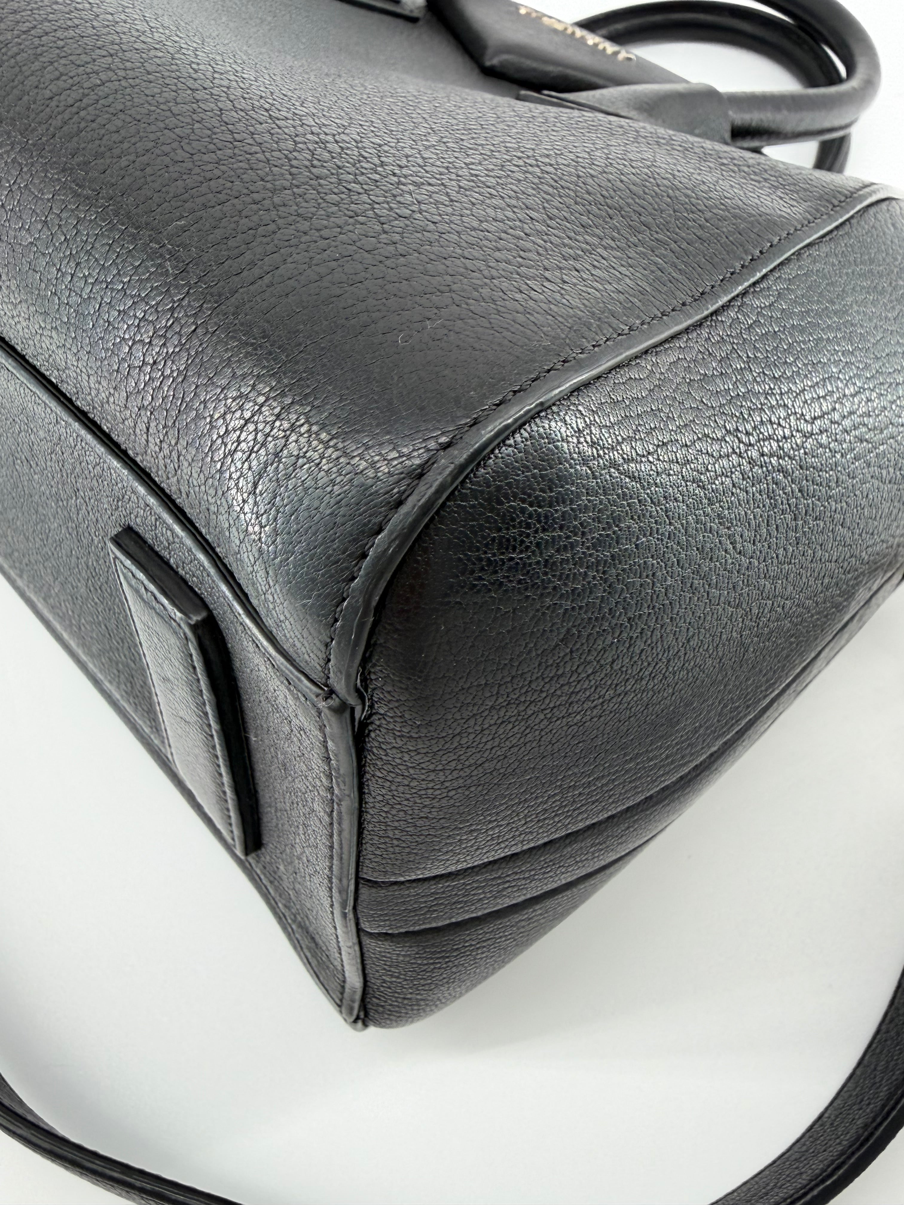 Givenchy Antigona Small Black Grained Leather Satchel Crossbody Bag