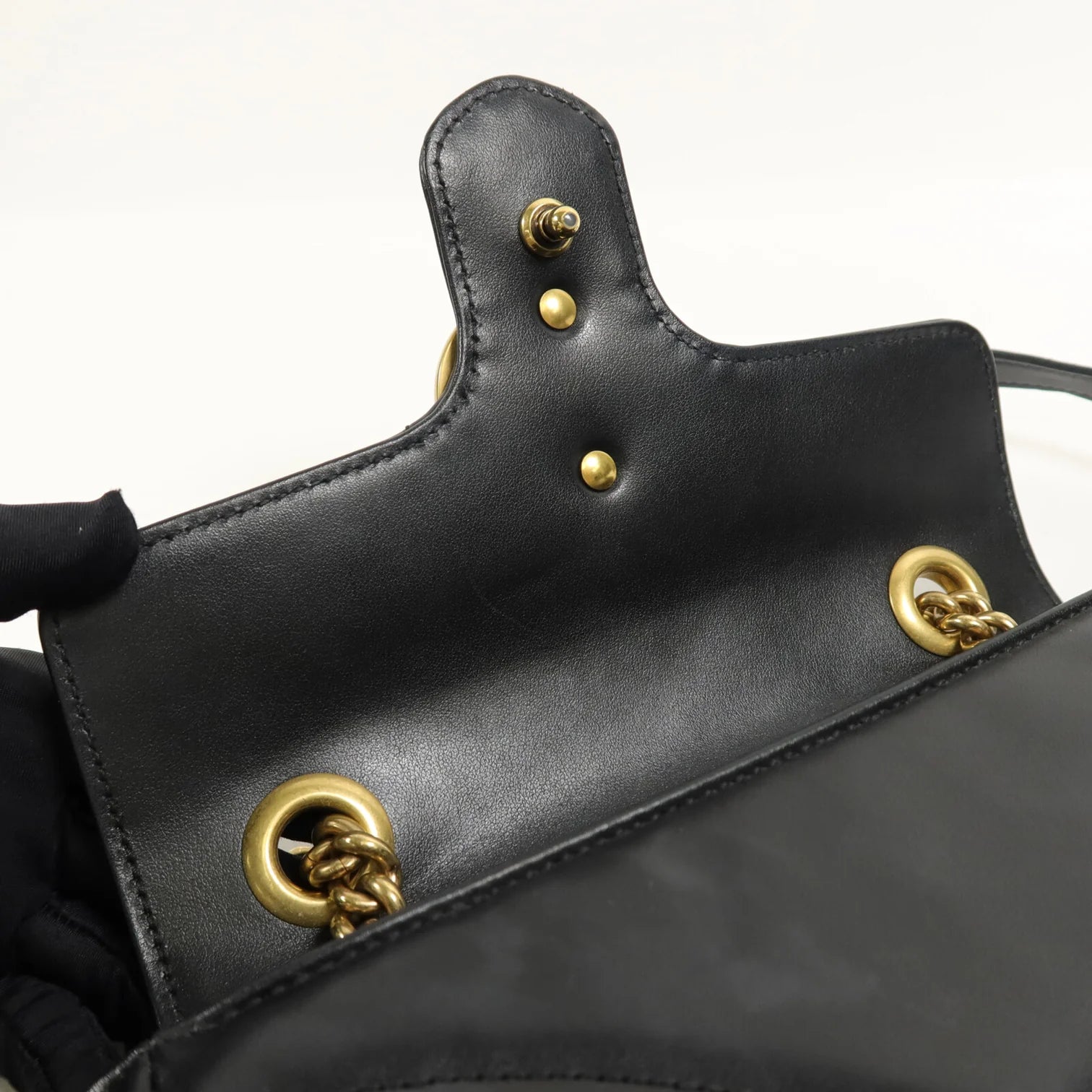 Gucci GG Marmont Small Chain Shoulder Bag Black Calfskin