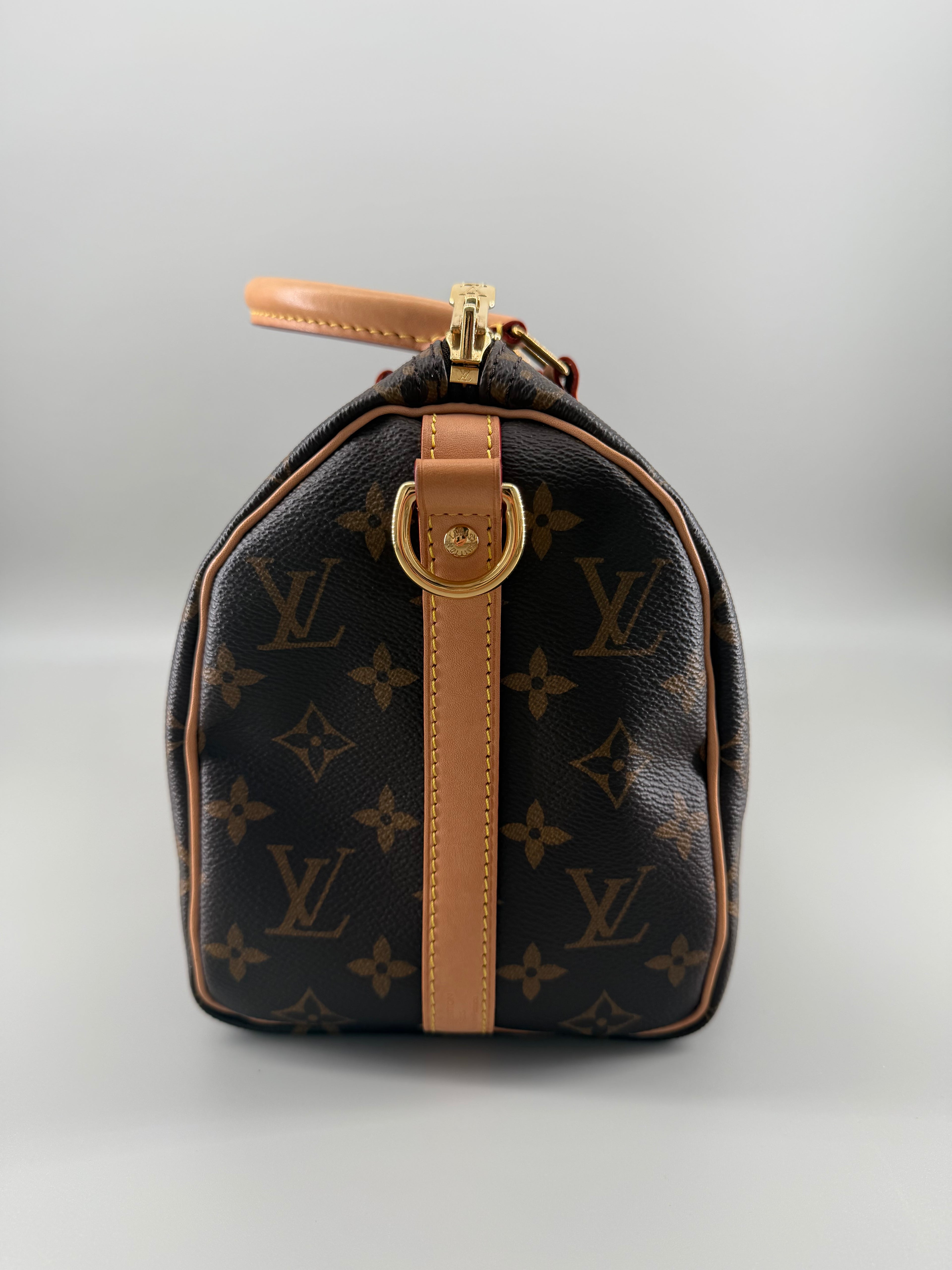Louis Vuitton Speedy Bandoulière 25 Monogram |Microchip with LV Guitar Strap