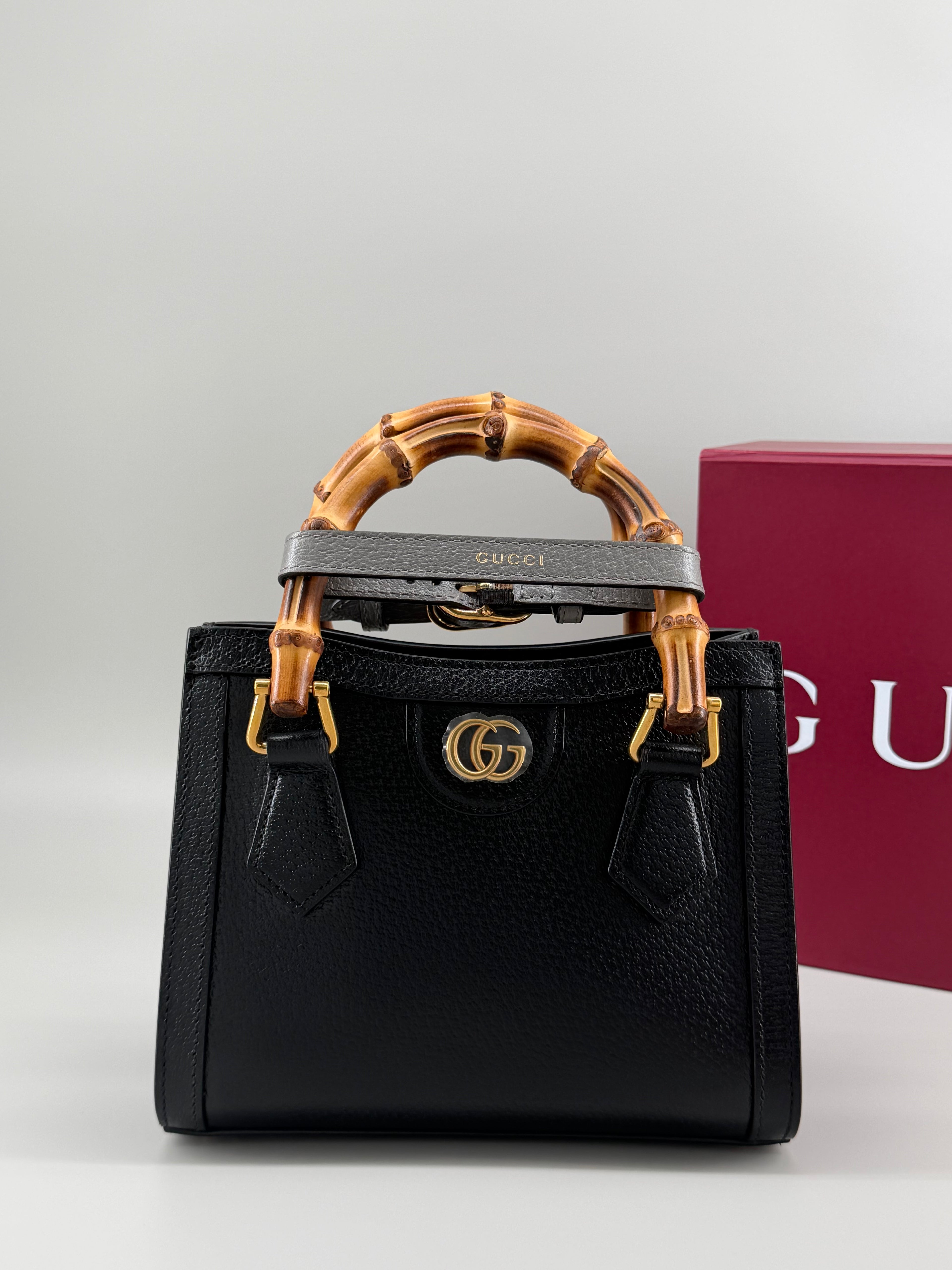Gucci Diana Mini Bamboo Top Handle Bag – Full Set