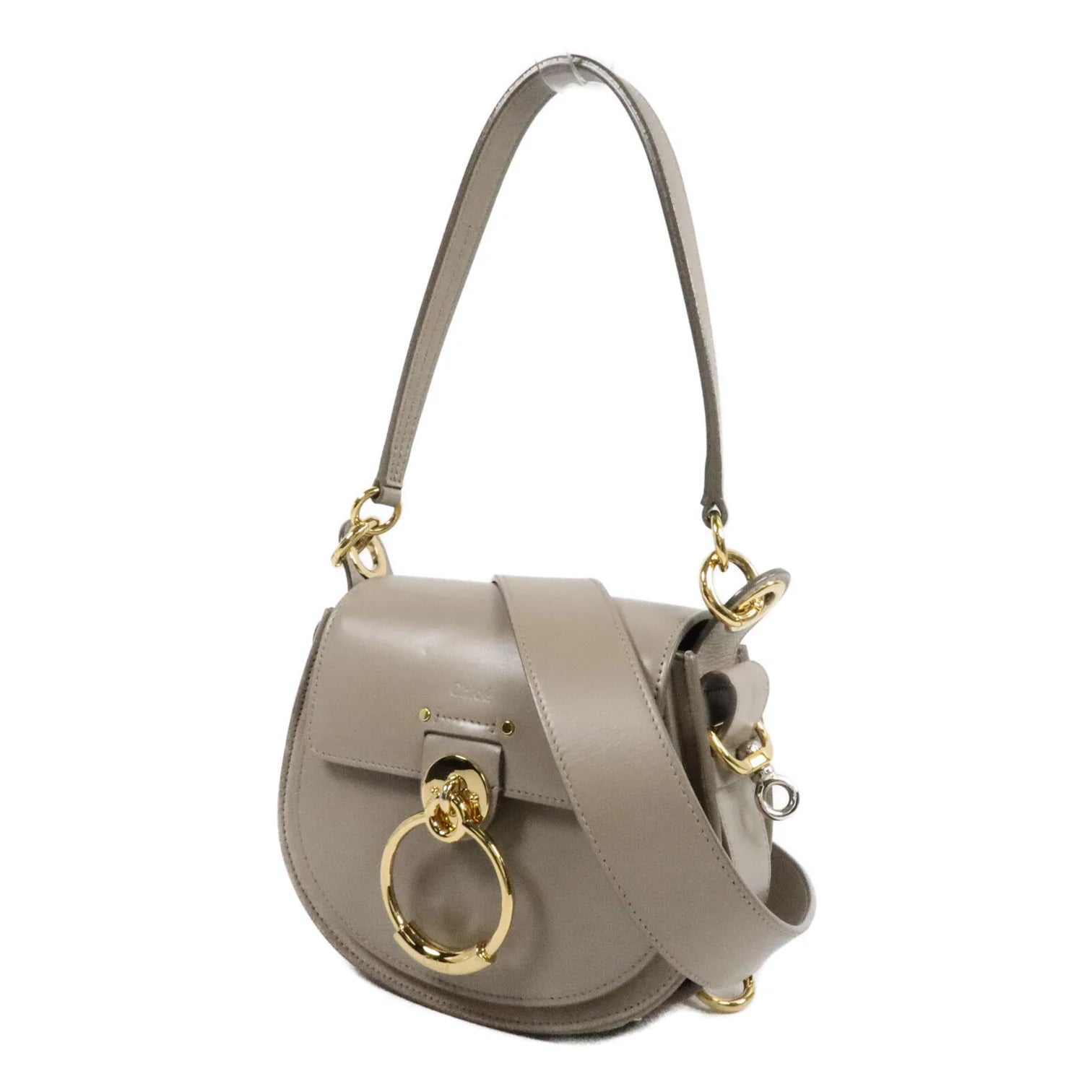 Chloé Medium Tess Shoulder Bag in Gray Leather