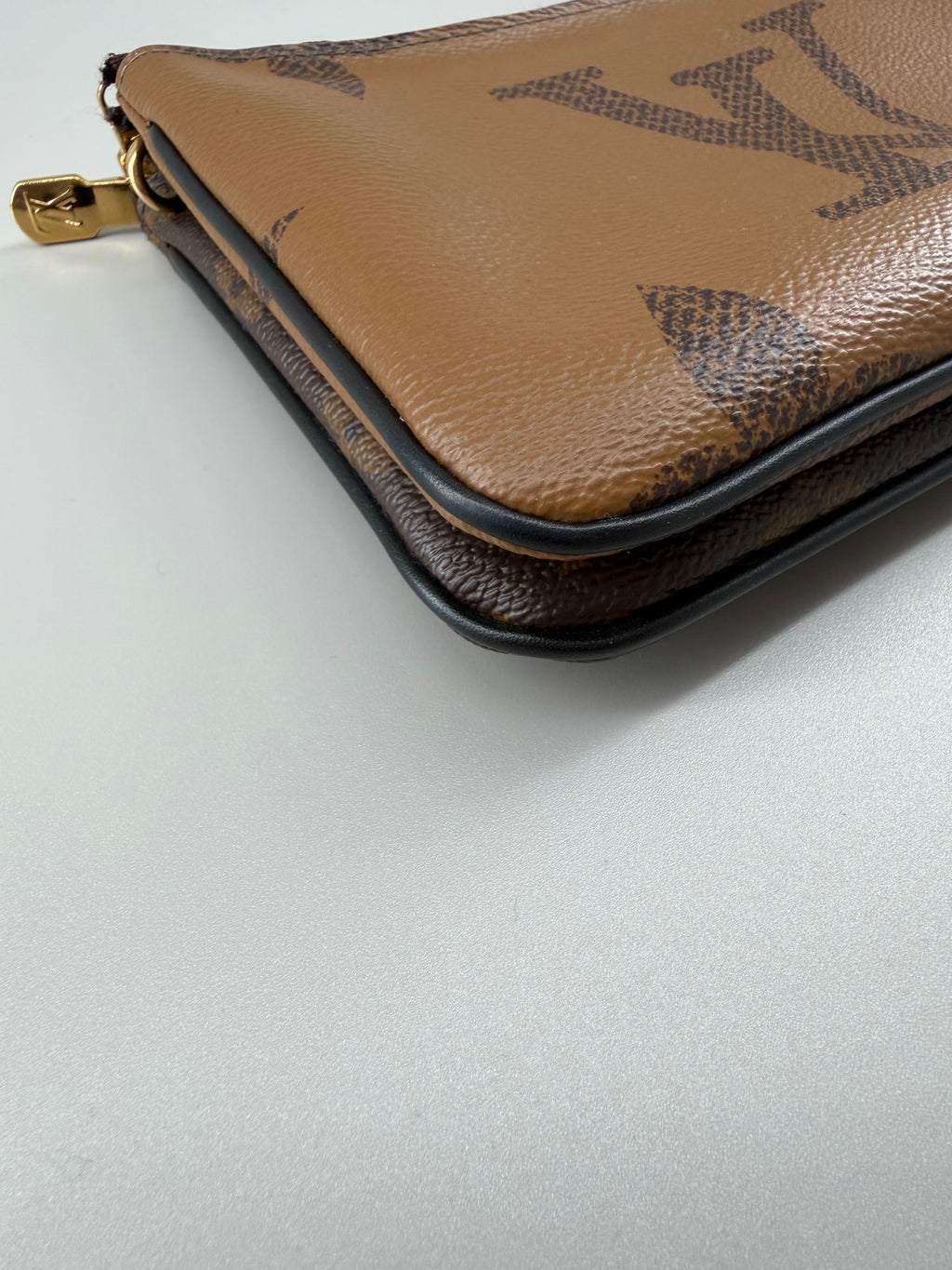 Louis Vuitton Double Zip Pochette Giant Monogram Reverse Canvas Crossbody Bag RFID Full Set w/ Receipt