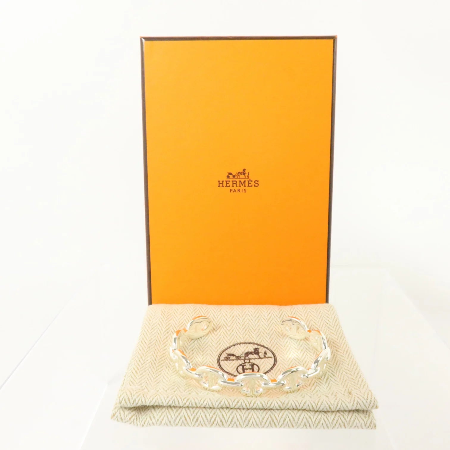 Hermès Chaîne d’Ancre Enchaînée MM Sterling Silver Bracelet ST
