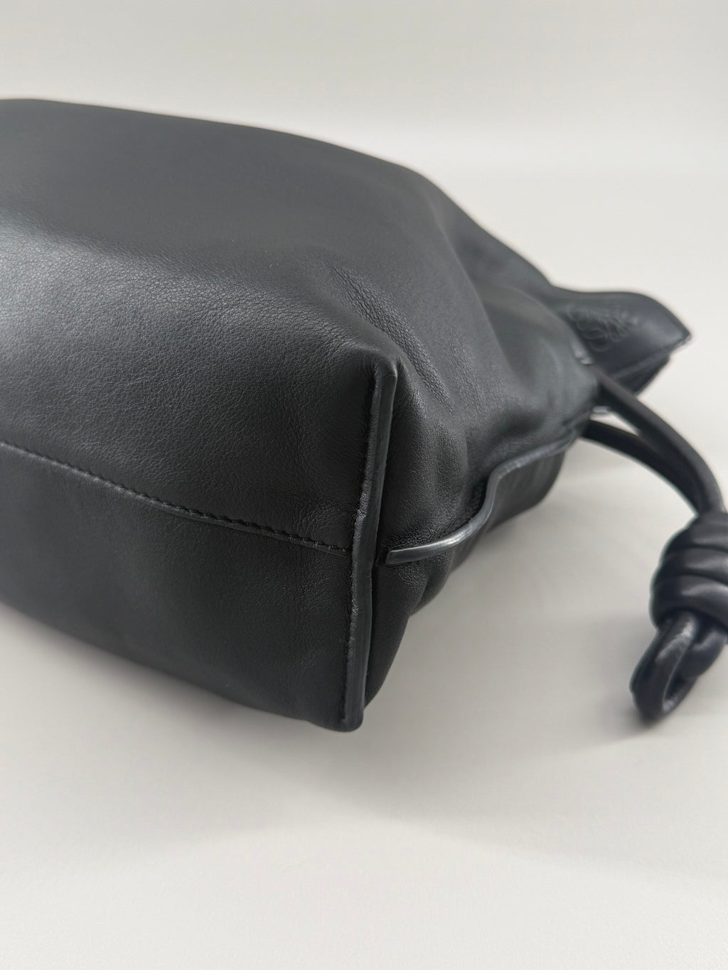 LOEWE Black Leather Flamenco Bag with 2 Way LOEWE Jacquard Strap and Leather