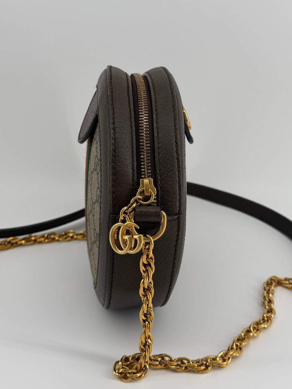 Gucci Ophidia Mini Round GG Supreme Canvas Crossbody Bag