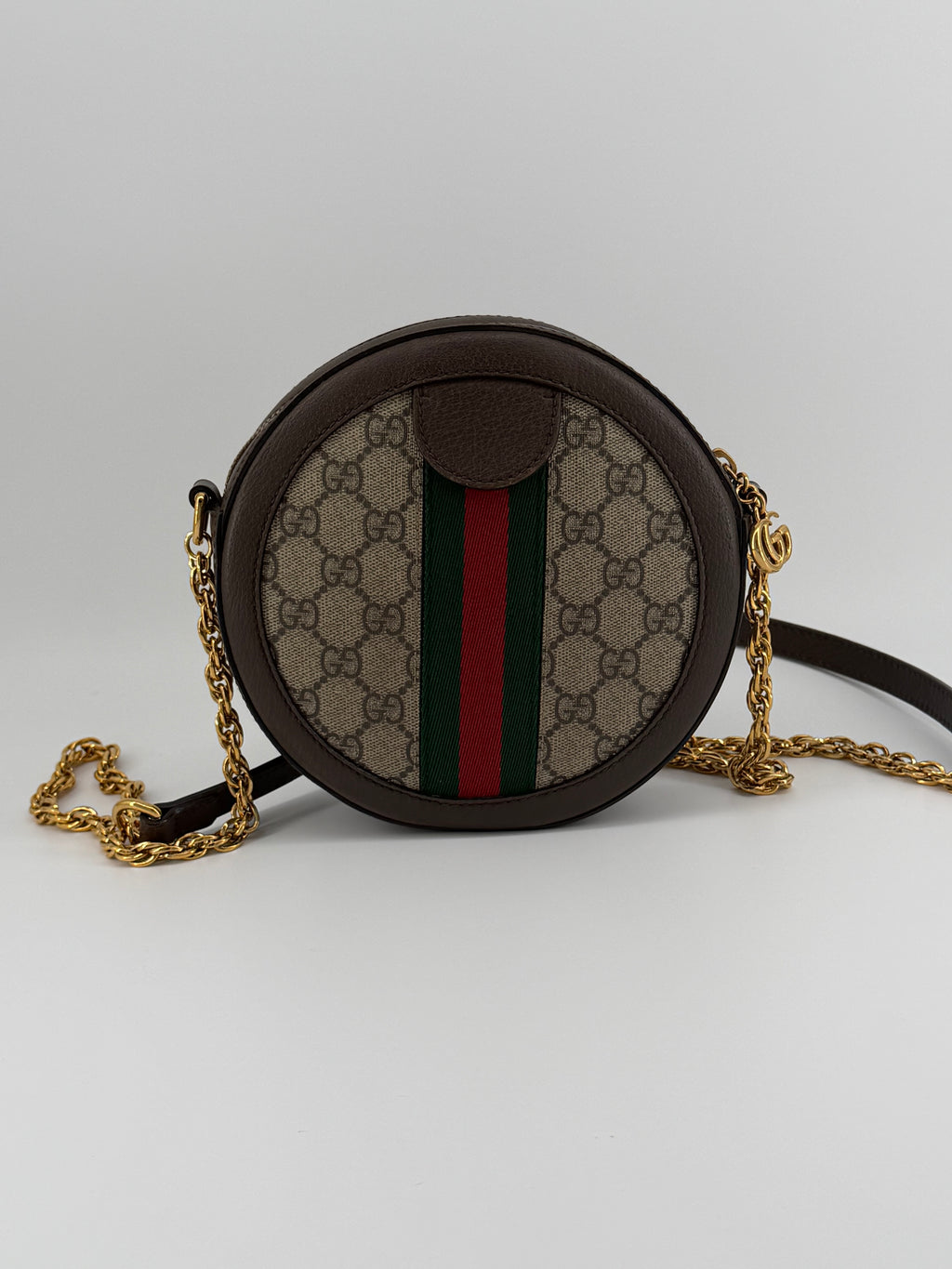 Gucci Ophidia Mini Round GG Supreme Canvas Crossbody Bag