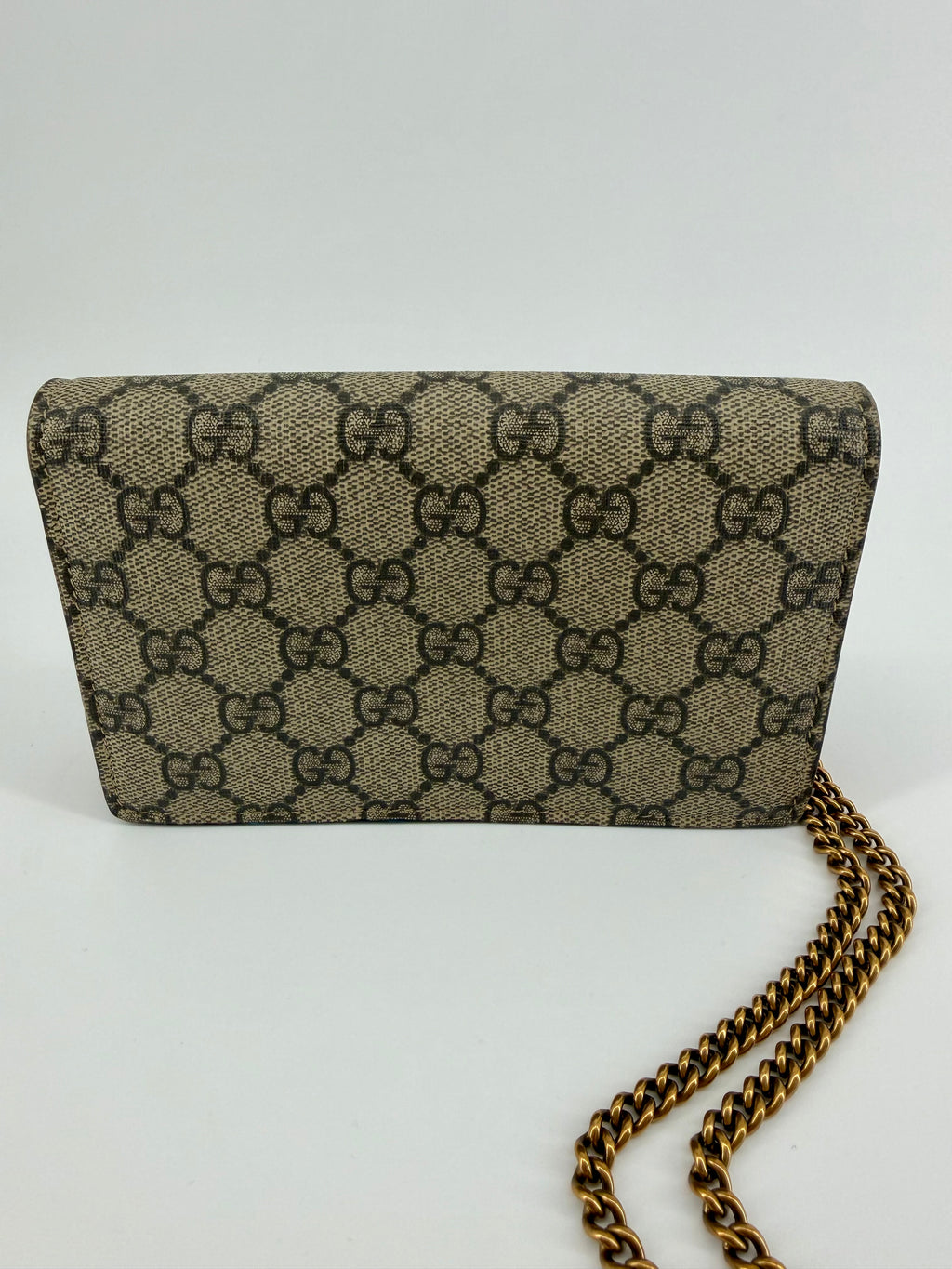 Gucci GG Supreme Cherry Crystal Mini Chain Wallet Crossbody Bag Red
