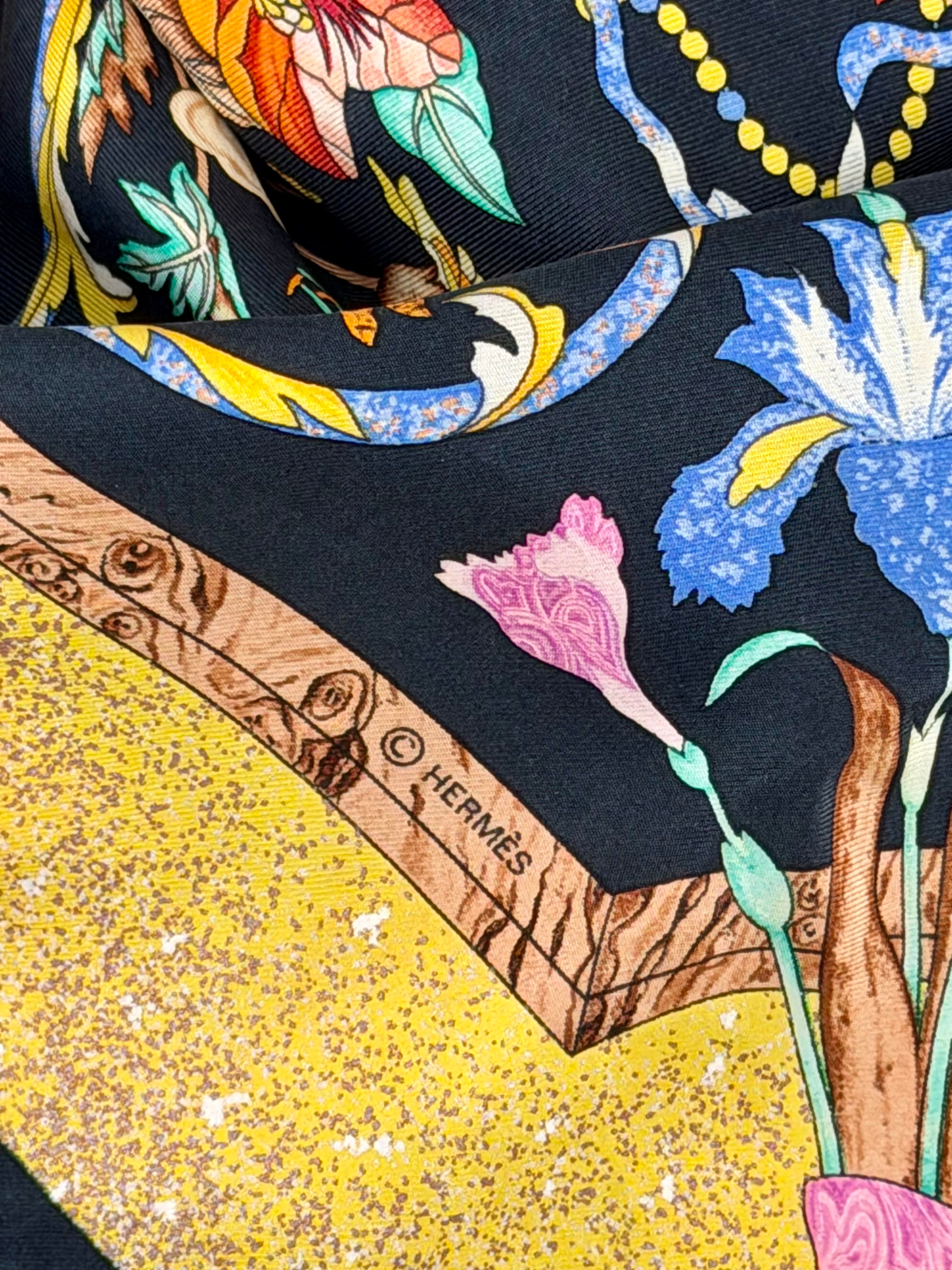 Hermès Pierres d’Orient et d’Occident 90 Silk Scarf by Zoé Pauwels