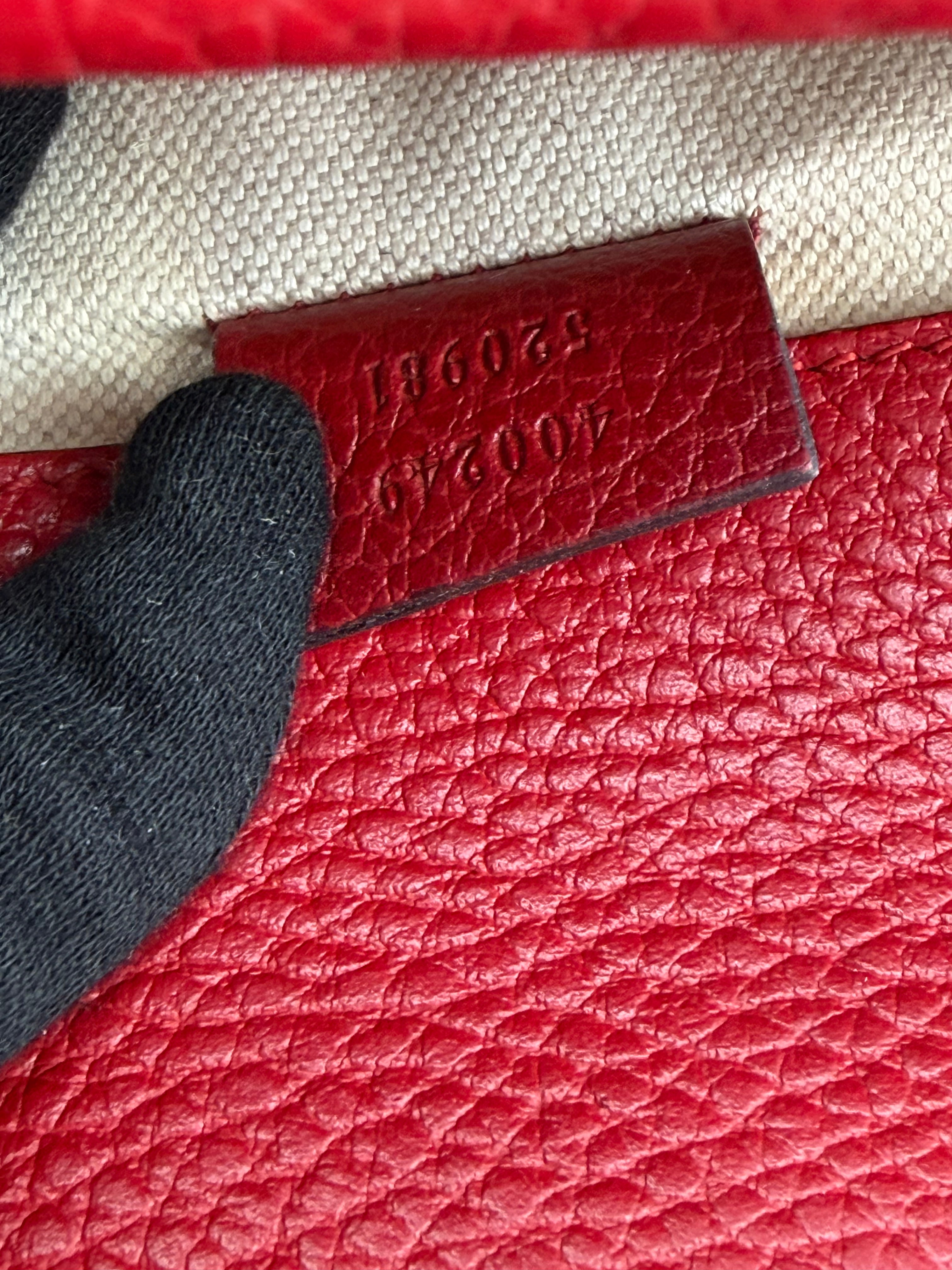 Gucci Dionysus Medium Red Leather Crystal Tiger Head Shoulder Bag