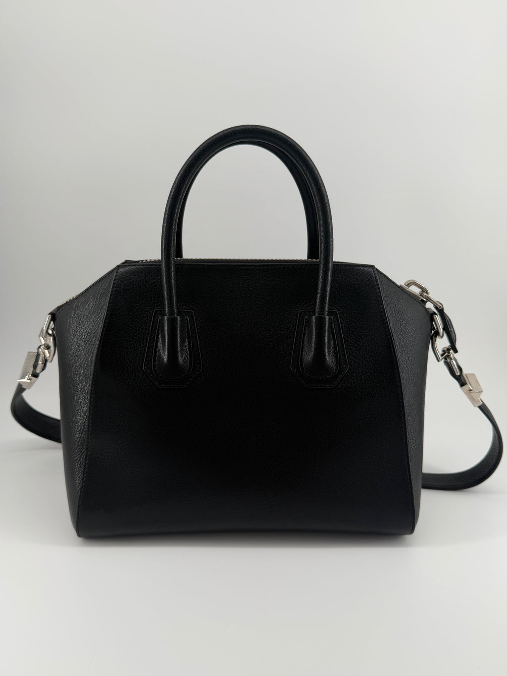 Givenchy Antigona Small Black Grained Leather Satchel Crossbody Bag