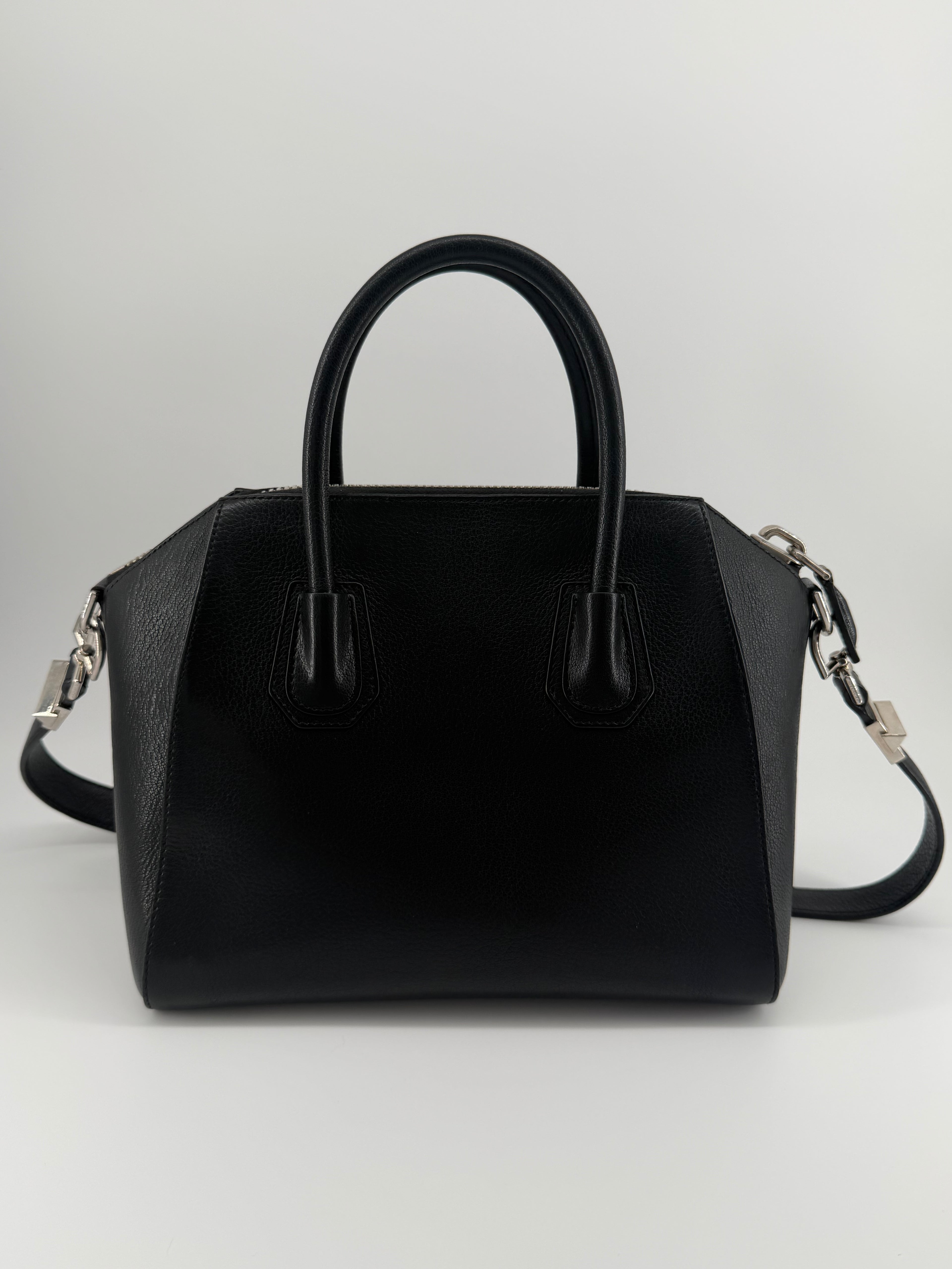 Givenchy Antigona Small Black Grained Leather Satchel Crossbody Bag