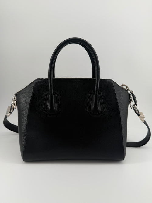Givenchy Antigona Small Black Grained Leather Satchel Crossbody Bag
