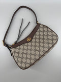 Gucci Supreme Monogram Textured Dollar Calfskin Small Ophidia Hobo Beige Ebony New Acero