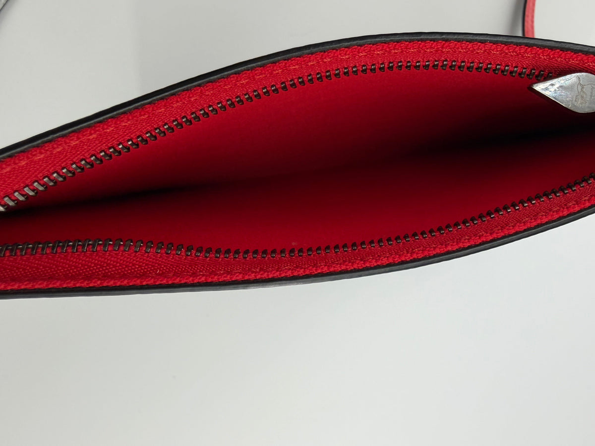 Christian Louboutin Cabata Large Tote Black Calfskin Leather Red Interior