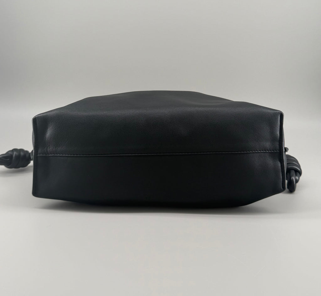 LOEWE Black Leather Flamenco Bag with 2 Way LOEWE Jacquard Strap and Leather