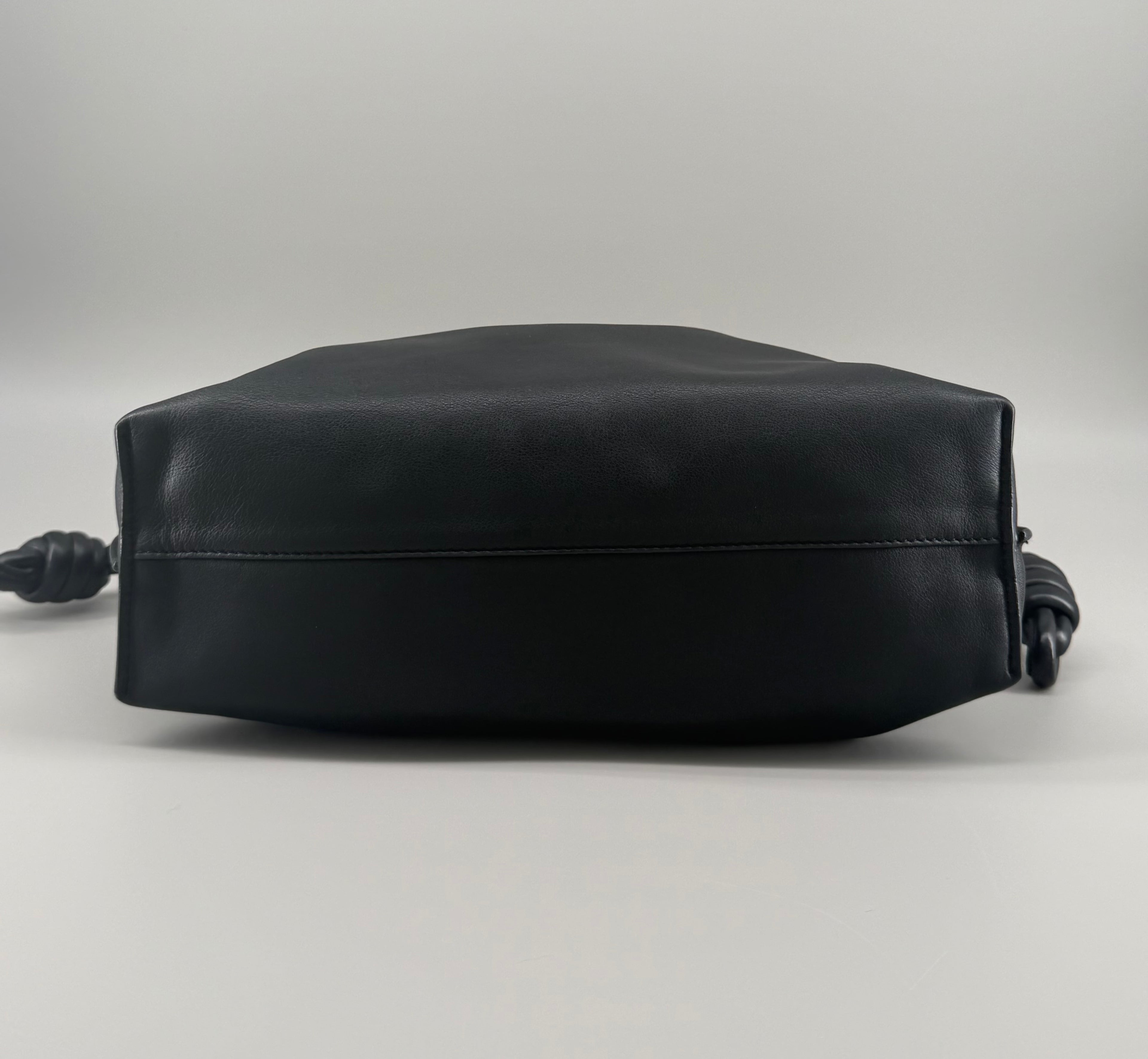 LOEWE Black Leather Flamenco Bag with 2 Way LOEWE Jacquard Strap and Leather