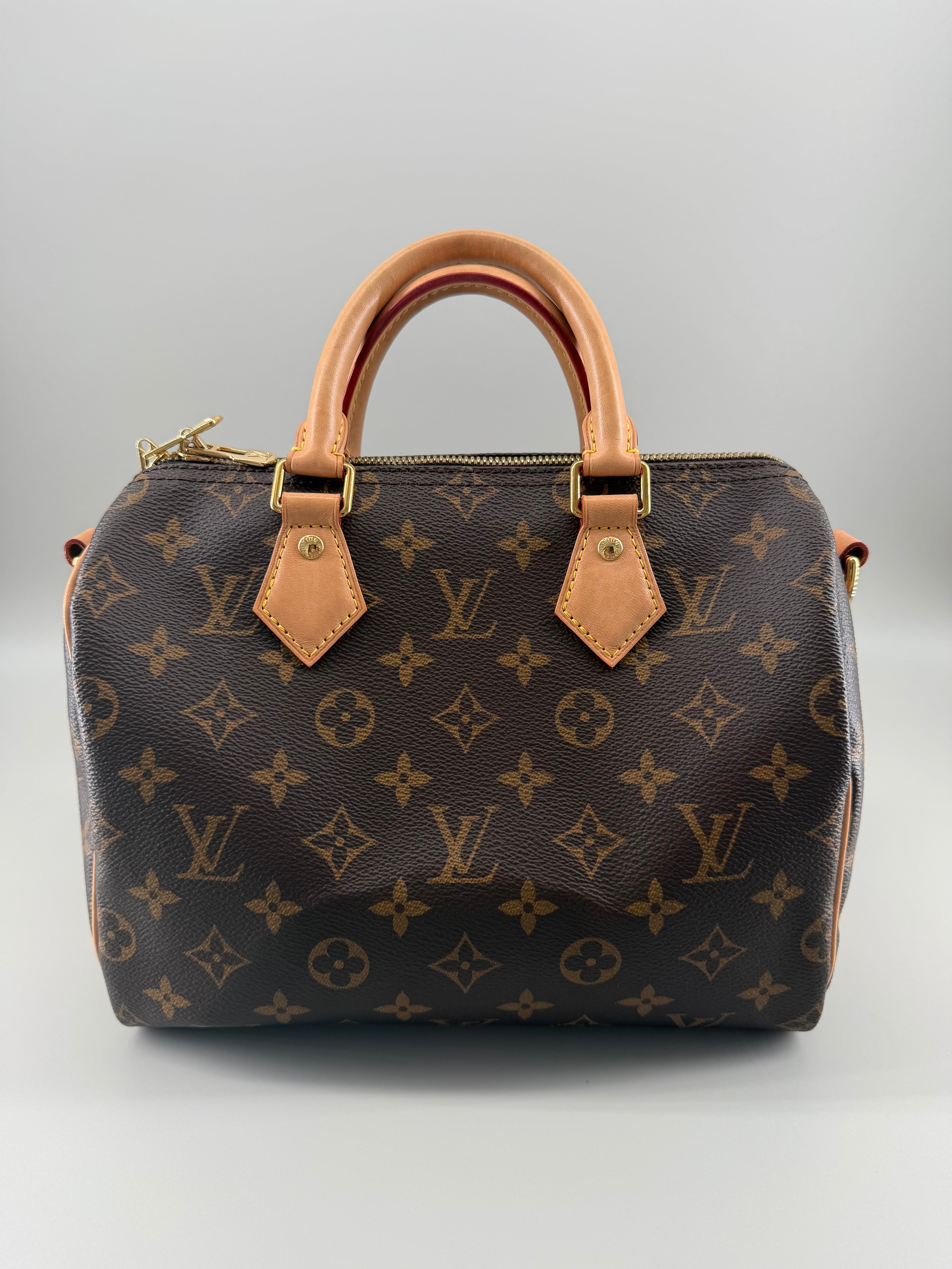 Louis Vuitton Speedy Bandoulière 25 Monogram |Microchip with LV Guitar Strap