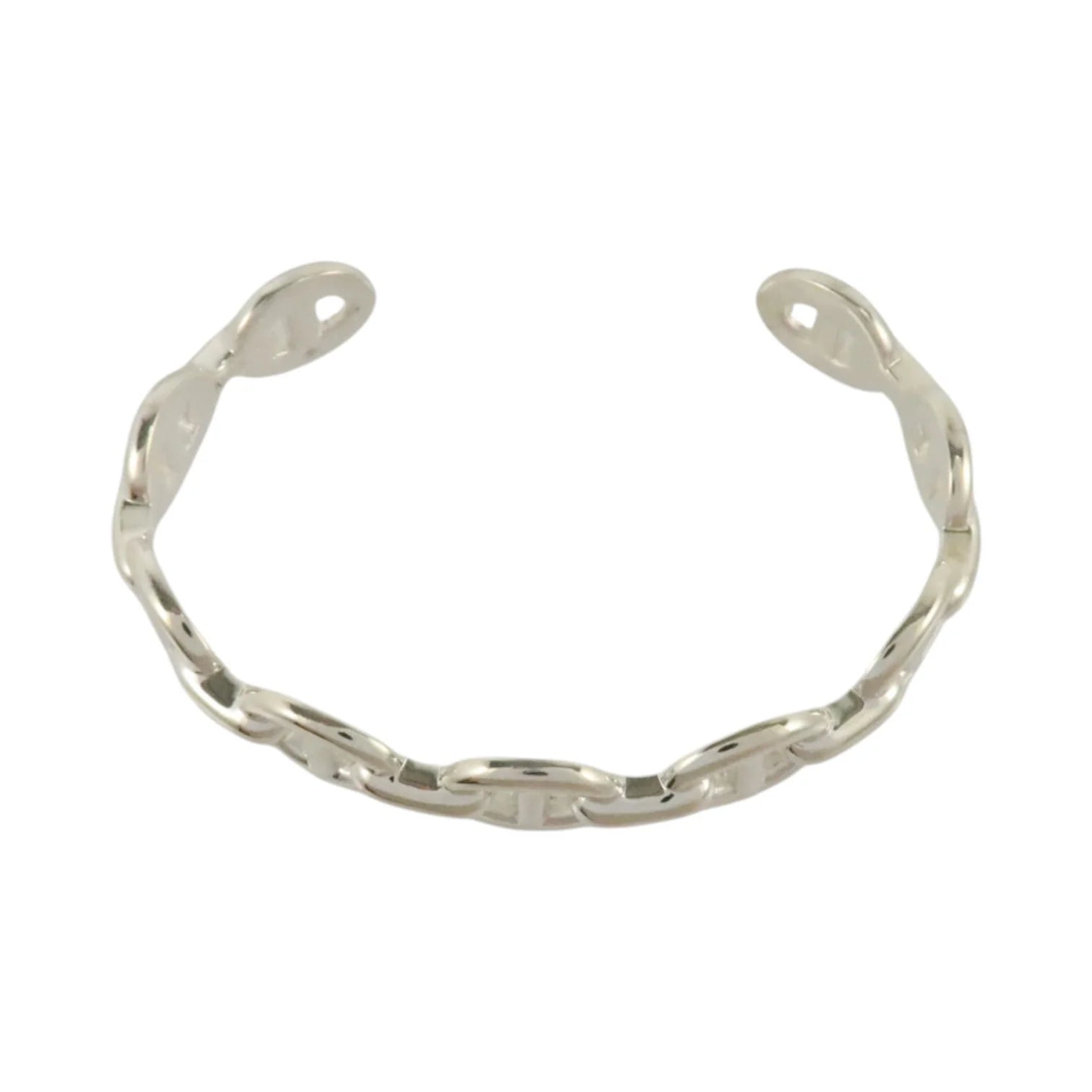 Hermès Chaîne d’Ancre Enchaînée MM Sterling Silver Bracelet ST