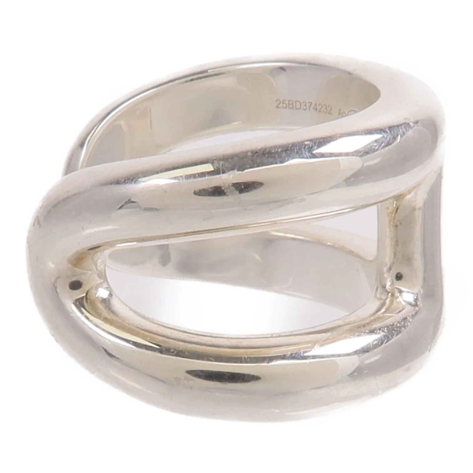 Hermès Osmose Small Model Sterling Silver Ring Size 48