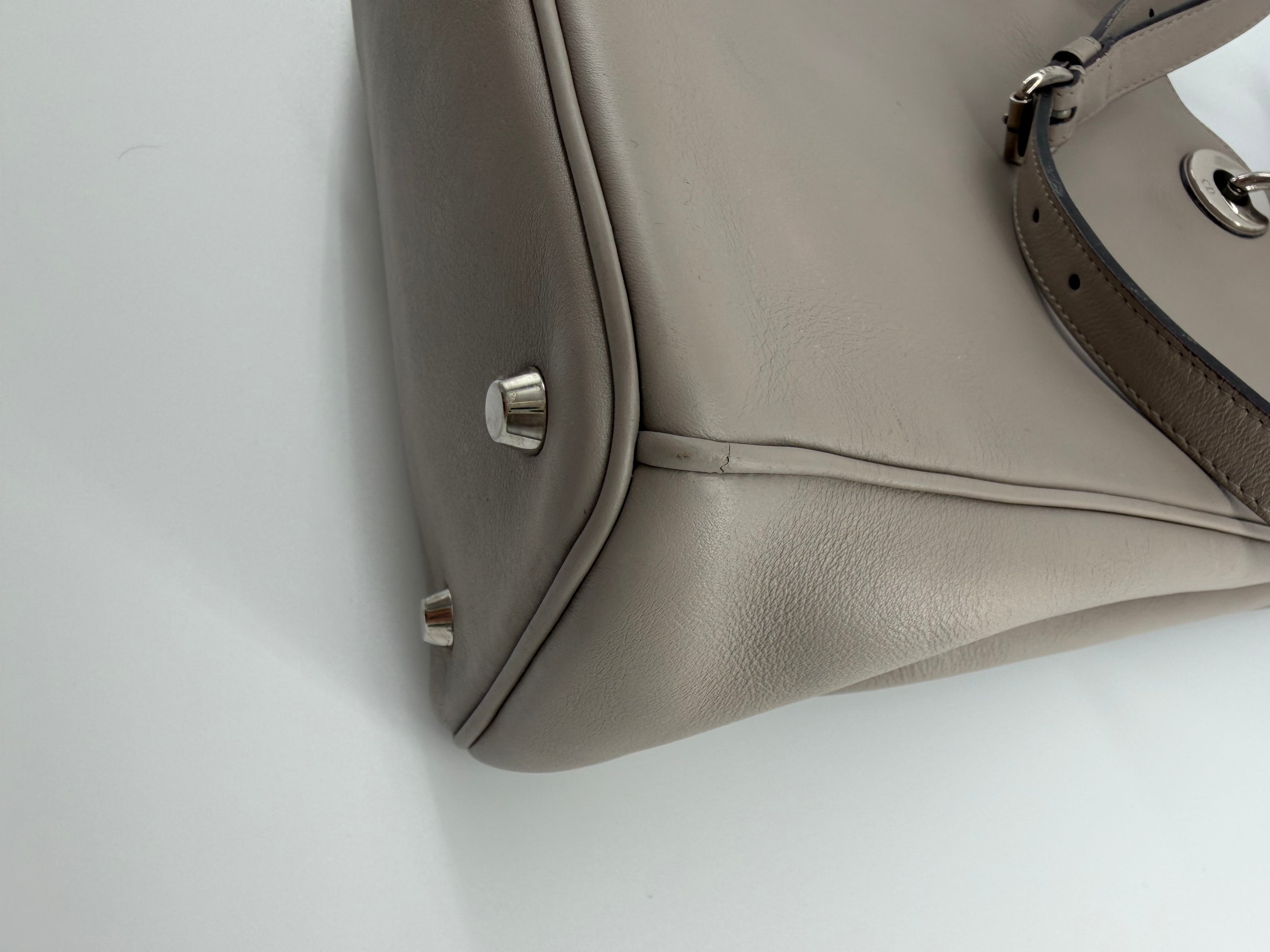 Christian Dior Large Diorissimo Gray Calfskin Tote Bag with Strap & Pouch