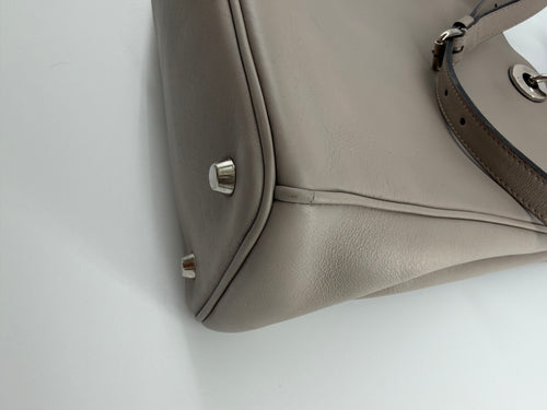 Christian Dior Large Diorissimo Gray Calfskin Tote Bag with Strap & Pouch