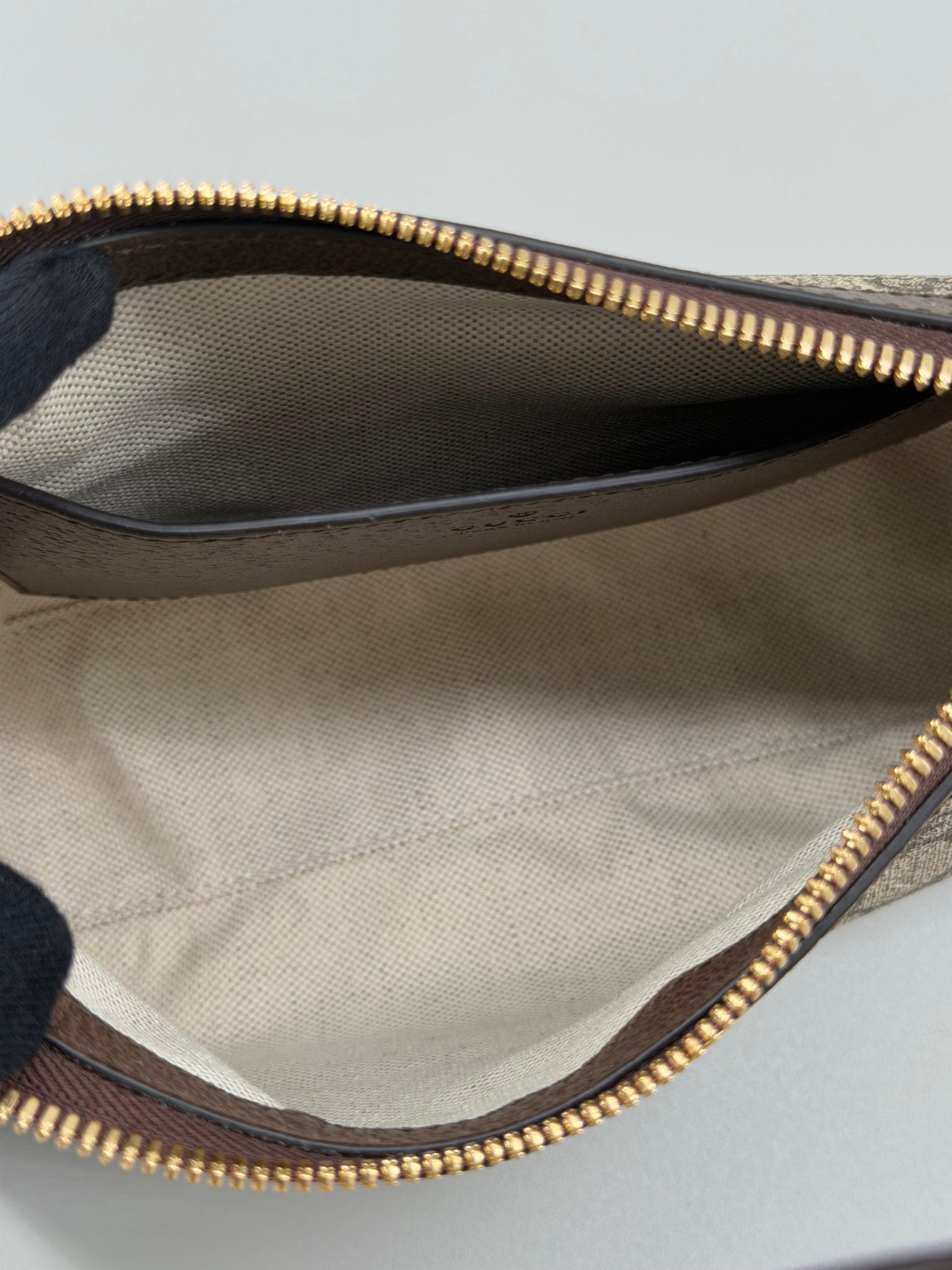 GG Supreme Monogram Textured Dollar Calfskin Small Ophidia Hobo Beige Ebony New Acero