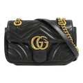 Gucci GG Marmont Small Chain Shoulder Bag Black Calfskin