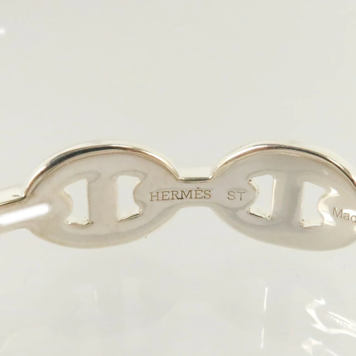 Hermès Chaîne d’Ancre Enchaînée MM Sterling Silver Bracelet ST