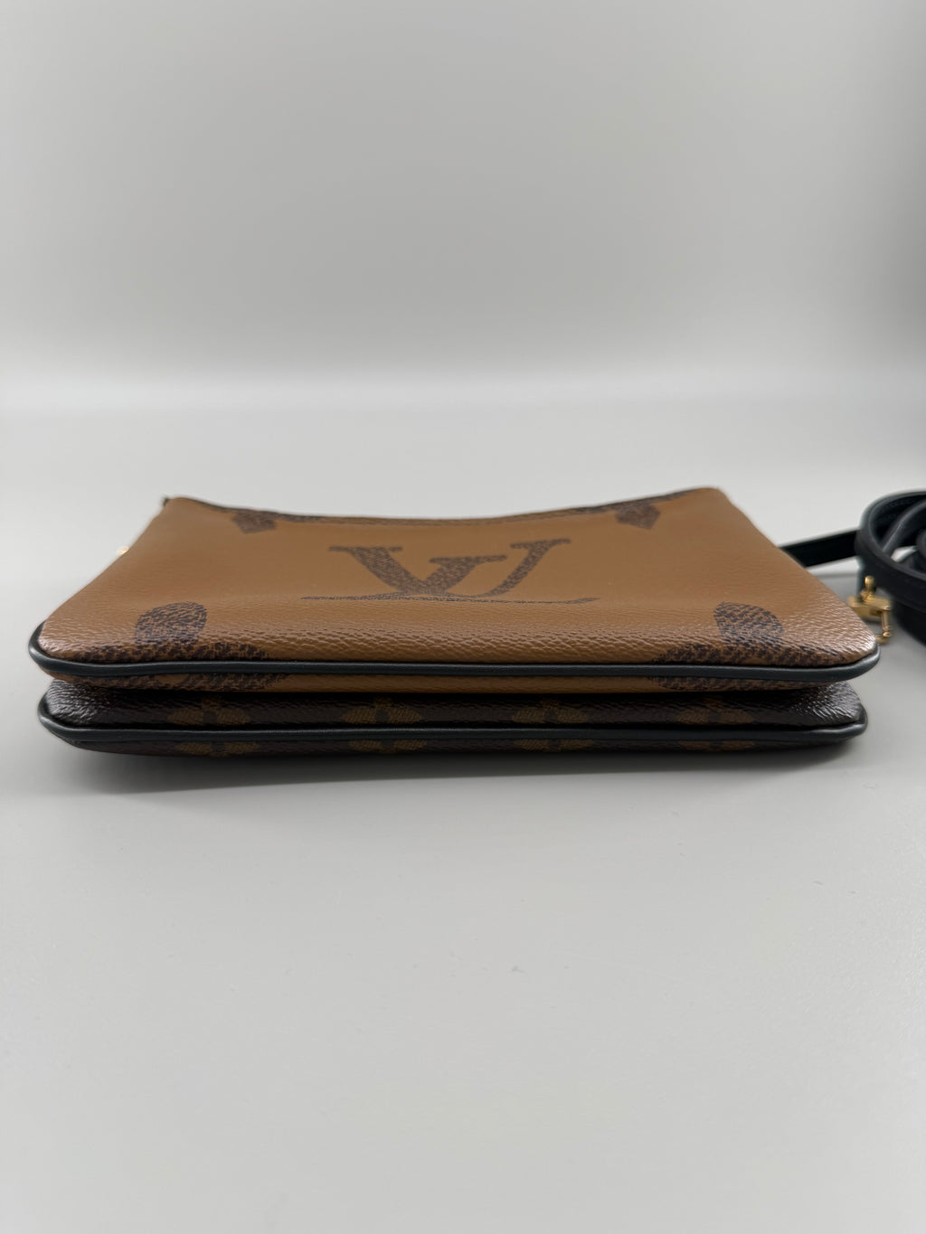 Louis Vuitton Double Zip Pochette Giant Monogram Reverse Canvas Crossbody Bag RFID Full Set w/ Receipt