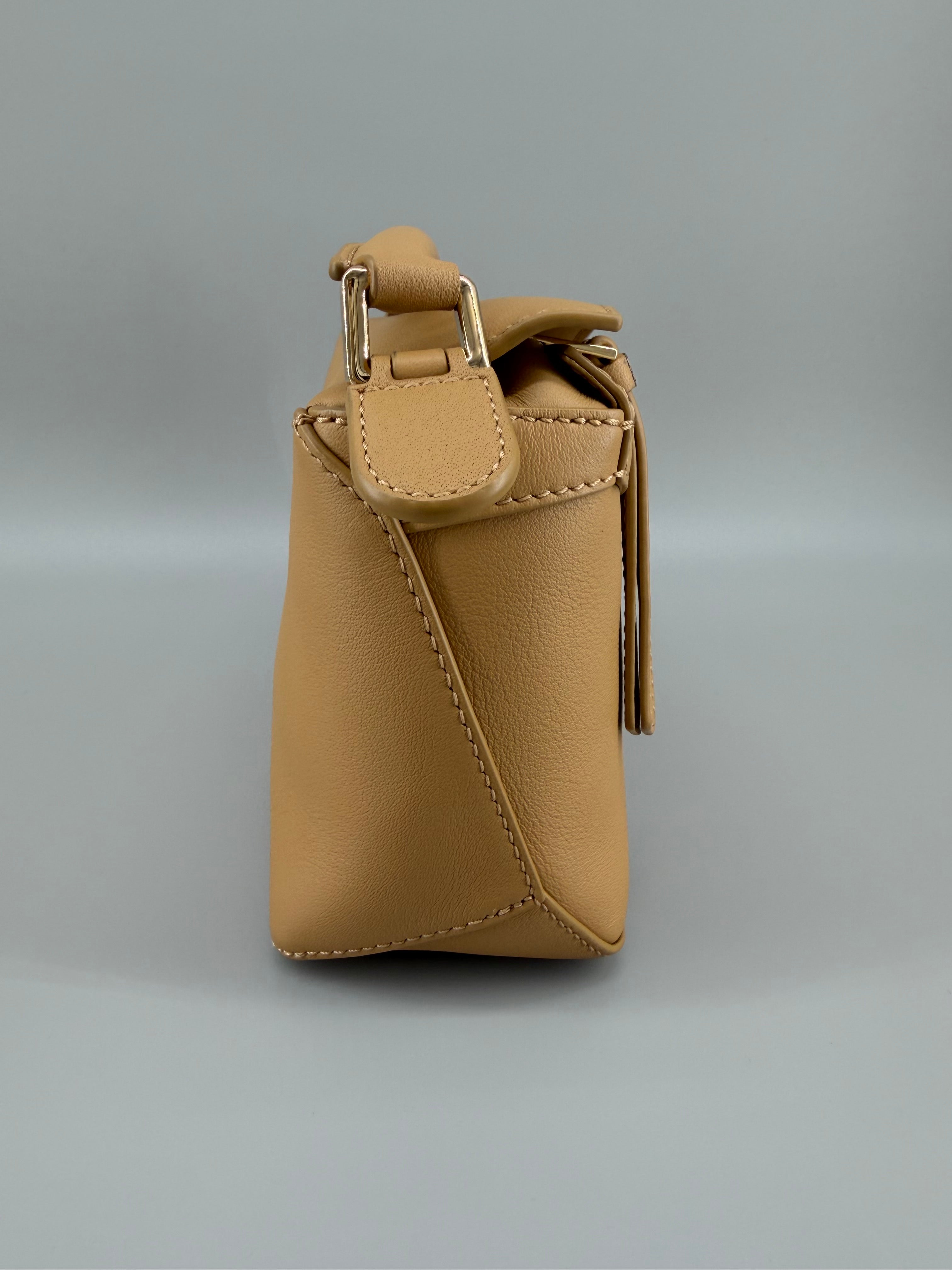 Loewe Mini Puzzle Bag in Classic Calfskin - Sahara