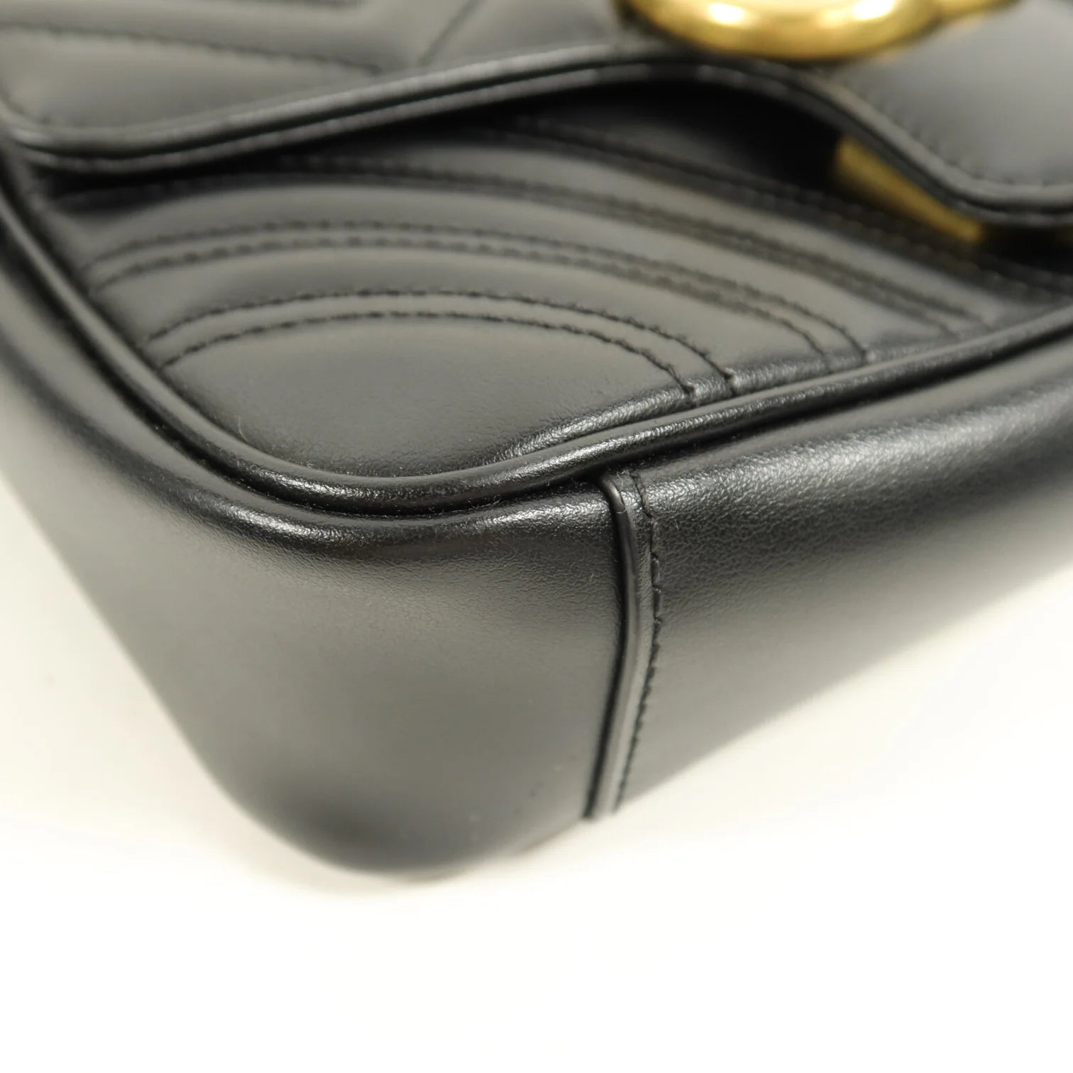 Gucci GG Marmont Small Chain Shoulder Bag Black Calfskin
