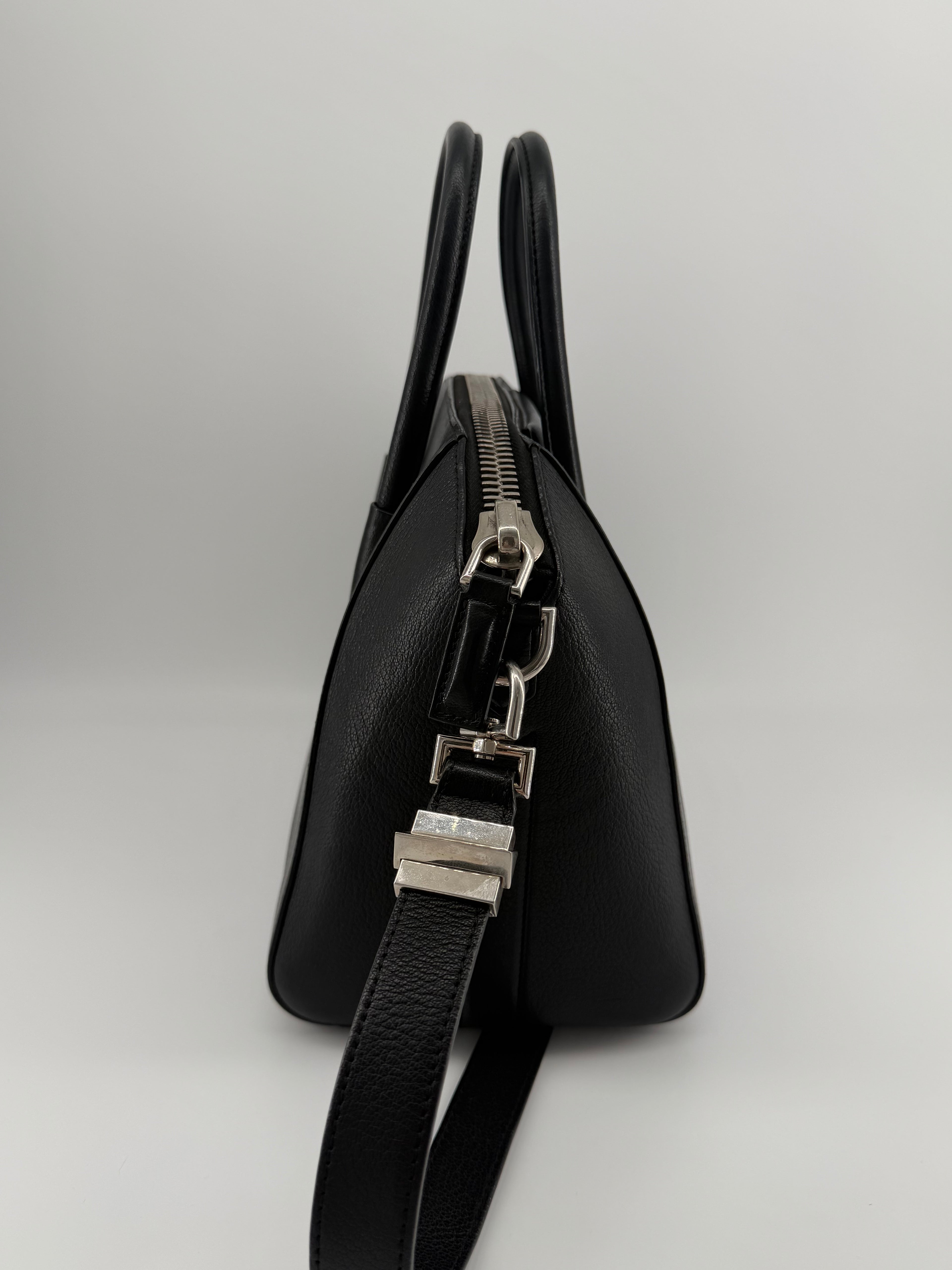 Givenchy Antigona Small Black Grained Leather Satchel Crossbody Bag